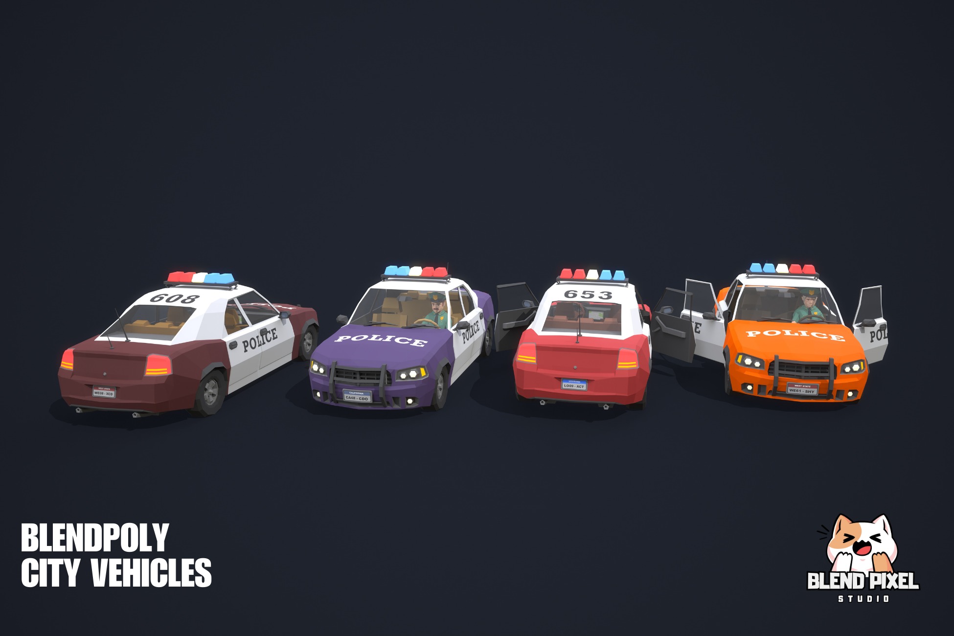 BlendPoly City Vehicles - Low Poly Assets Low-poly 3D model_69