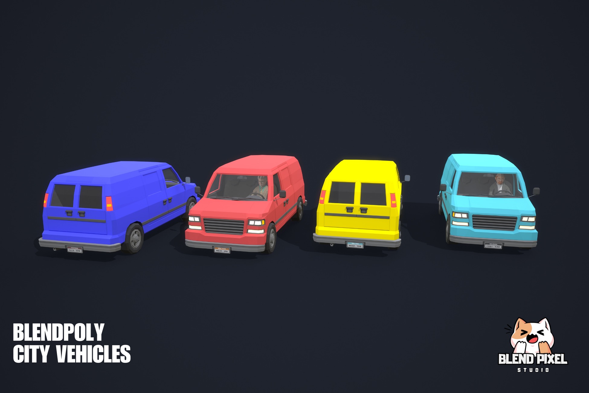 BlendPoly City Vehicles - Low Poly Assets Low-poly 3D model_76