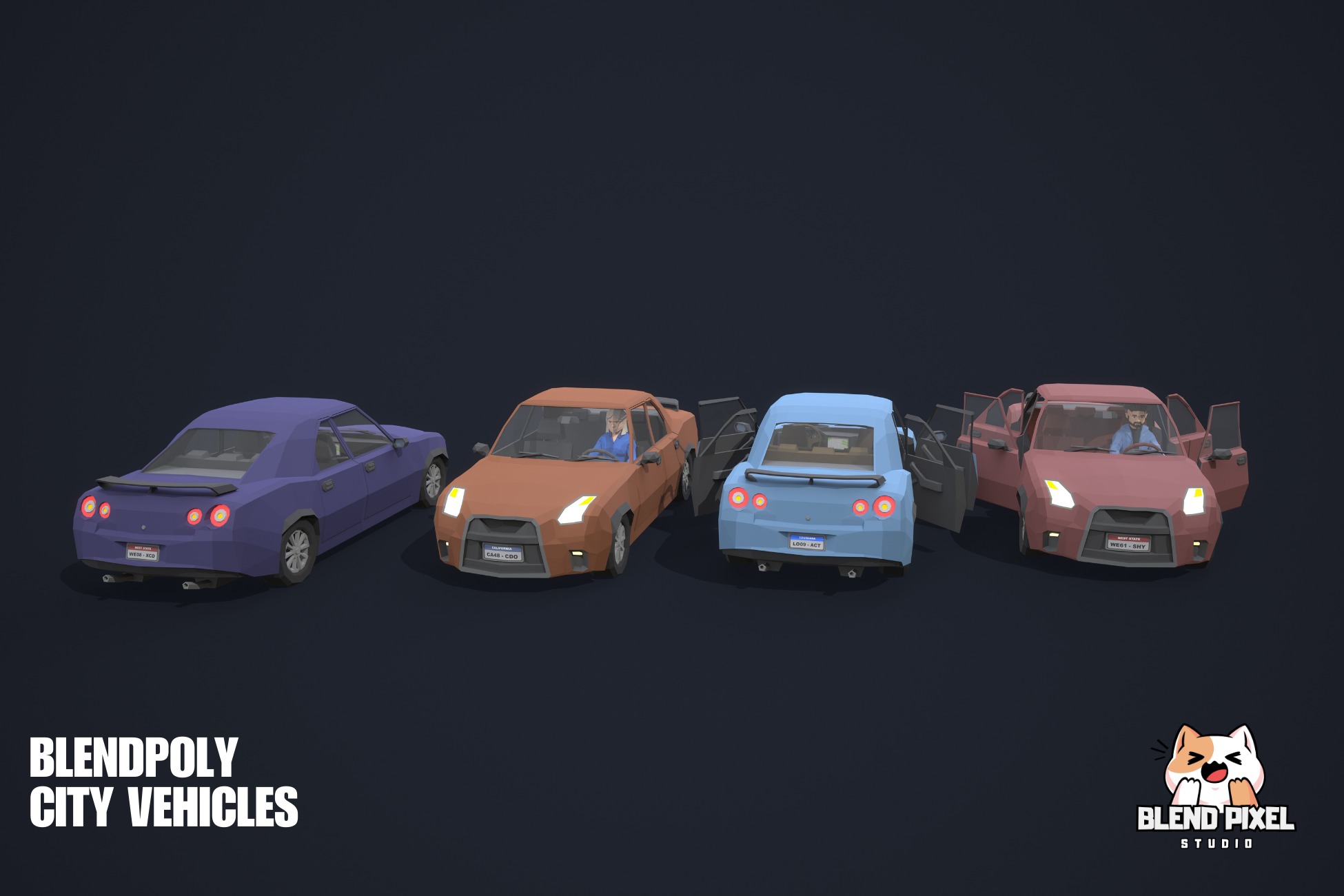 BlendPoly City Vehicles - Low Poly Assets Low-poly 3D model_70