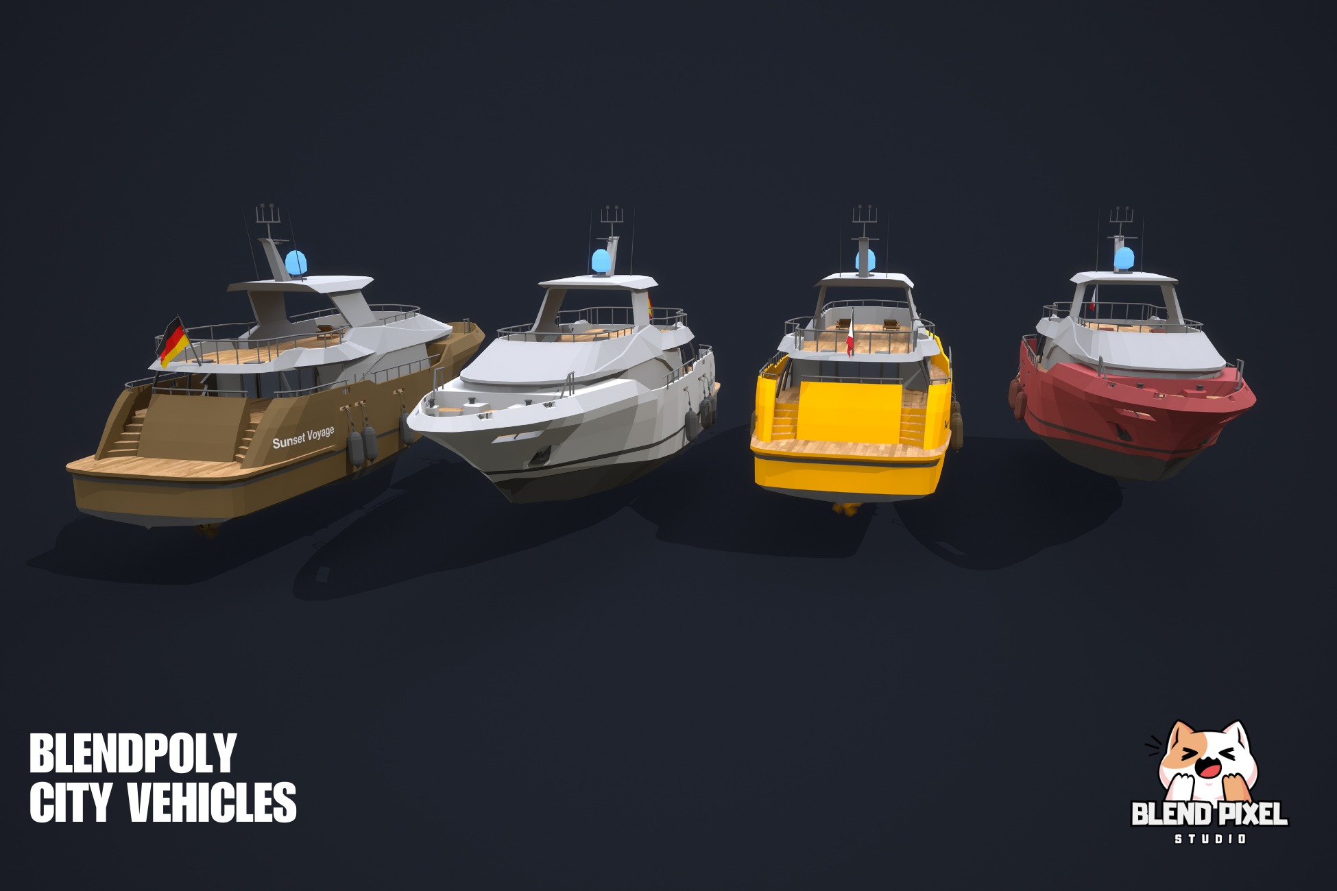 BlendPoly City Vehicles - Low Poly Assets Low-poly 3D model_127