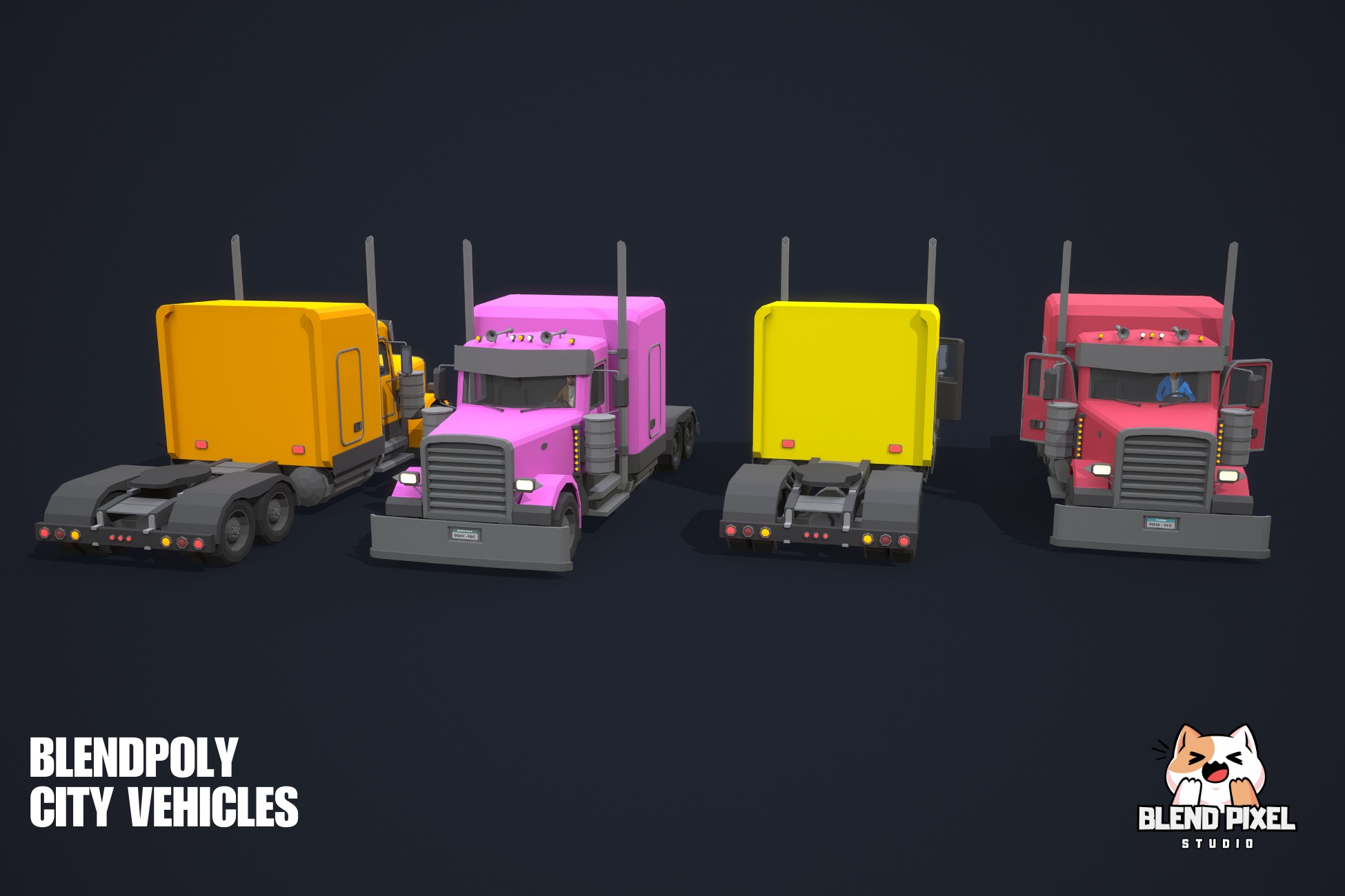 BlendPoly City Vehicles - Low Poly Assets Low-poly 3D model_83