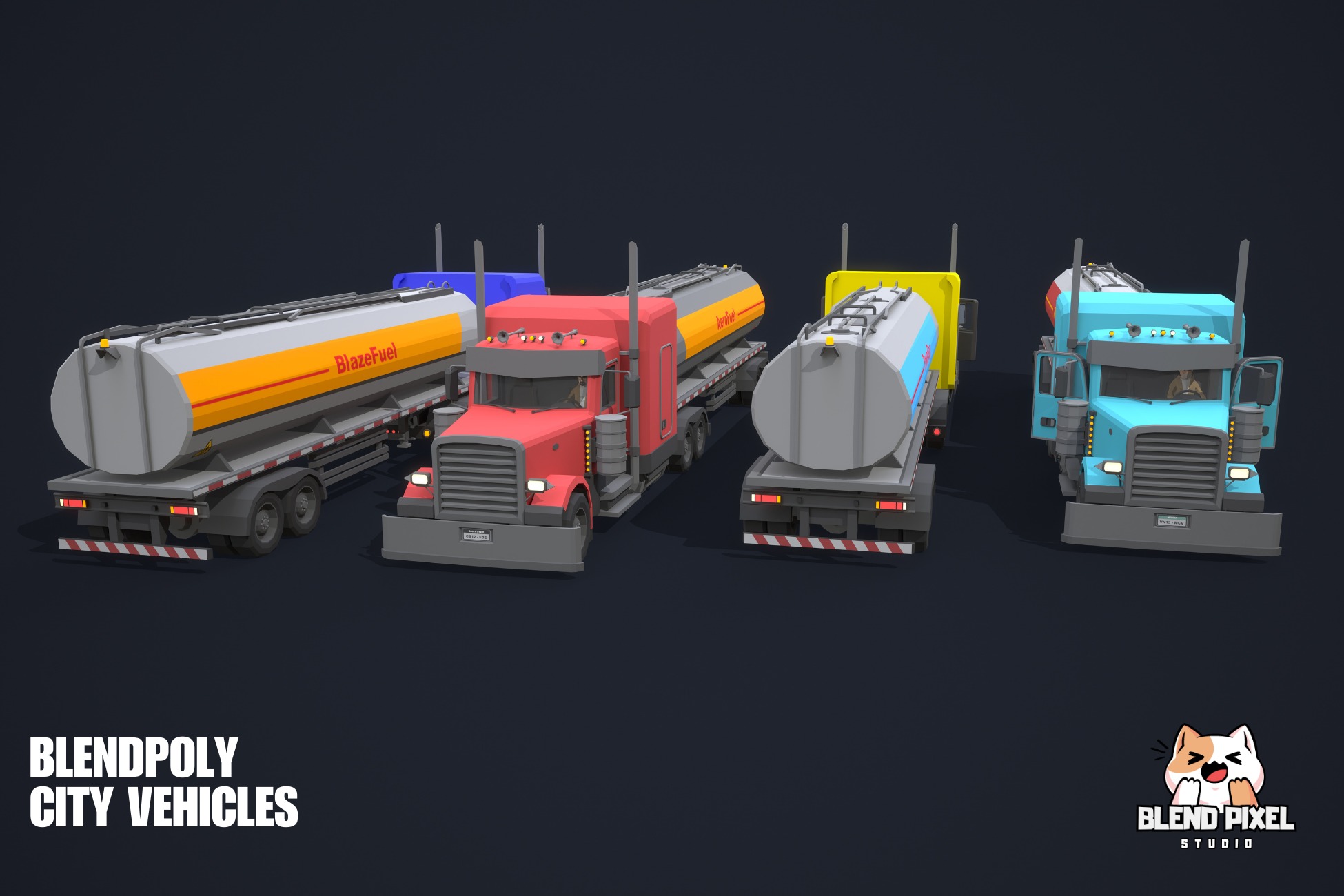 BlendPoly City Vehicles - Low Poly Assets Low-poly 3D model_110