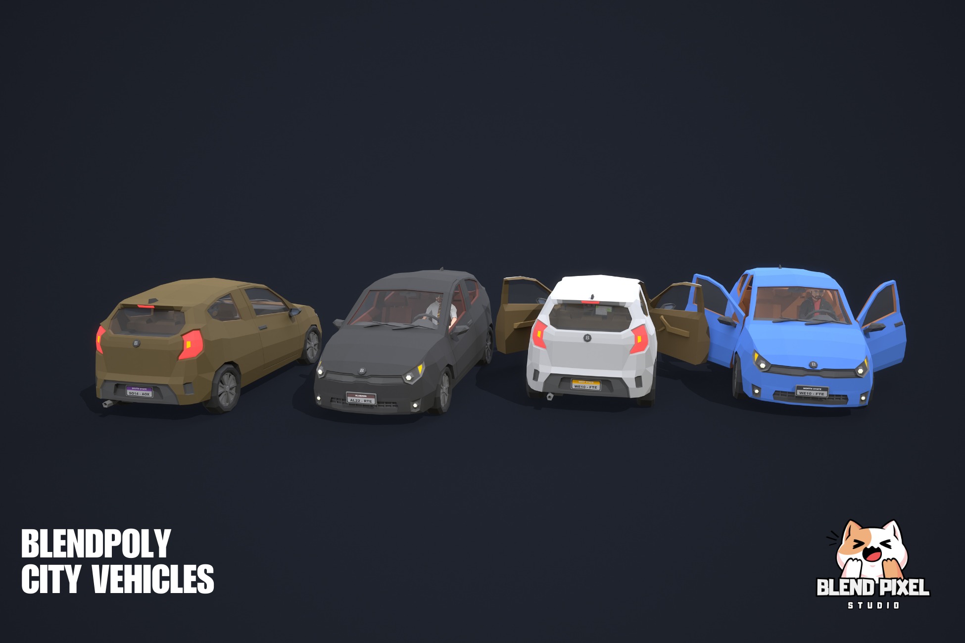 BlendPoly City Vehicles - Low Poly Assets Low-poly 3D model_66