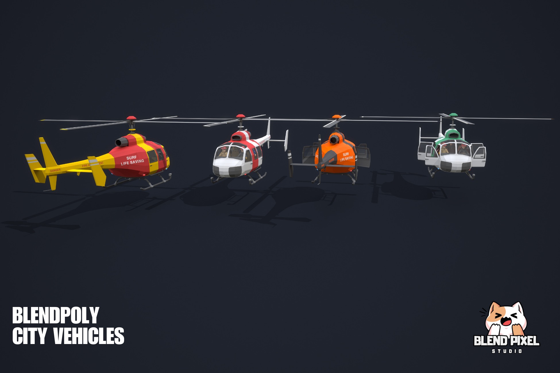 BlendPoly City Vehicles - Low Poly Assets Low-poly 3D model_120