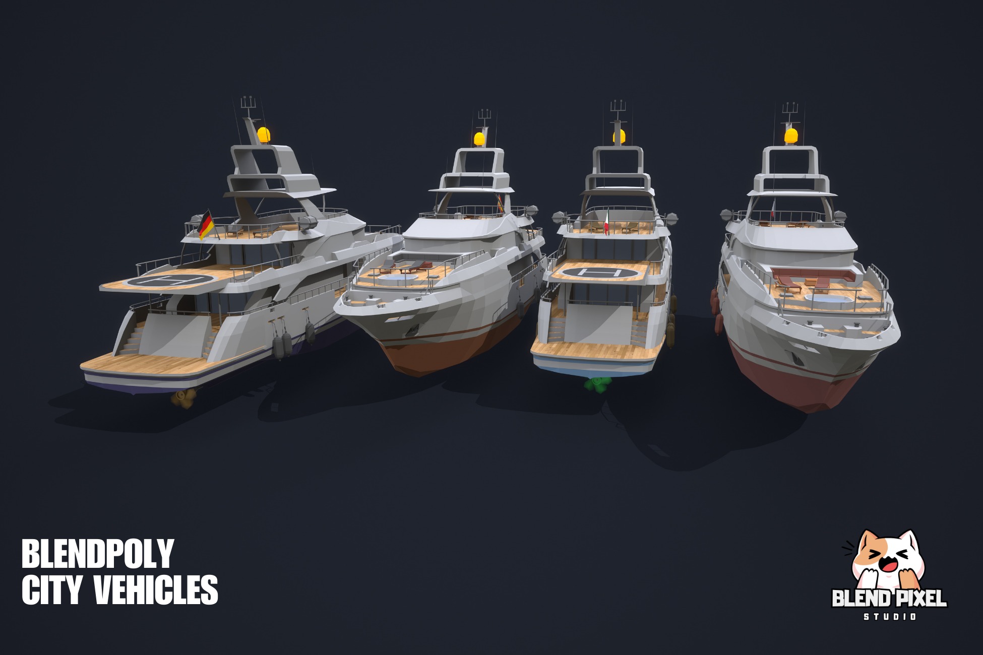 BlendPoly City Vehicles - Low Poly Assets Low-poly 3D model_132