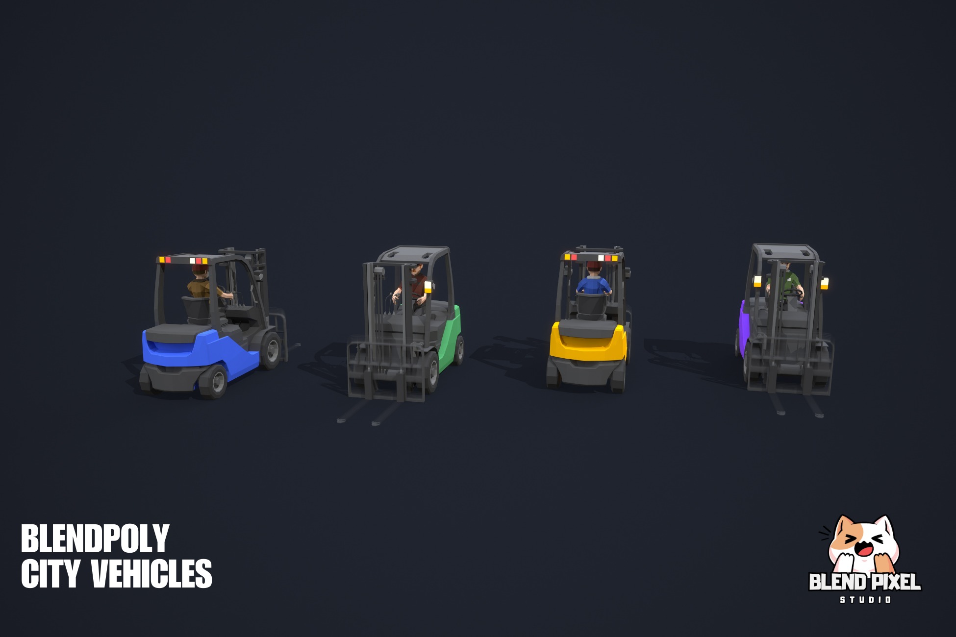 BlendPoly City Vehicles - Low Poly Assets Low-poly 3D model_77