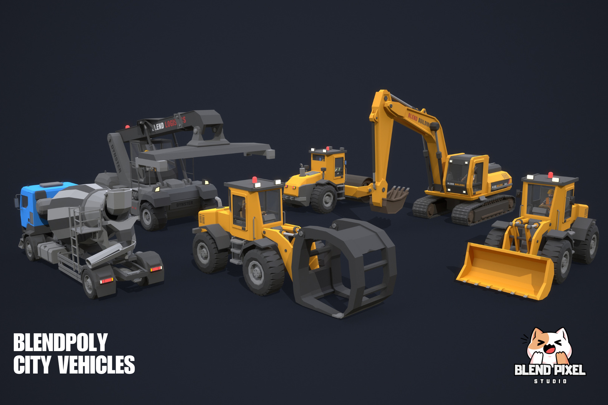 BlendPoly City Vehicles - Low Poly Assets Low-poly 3D model_17