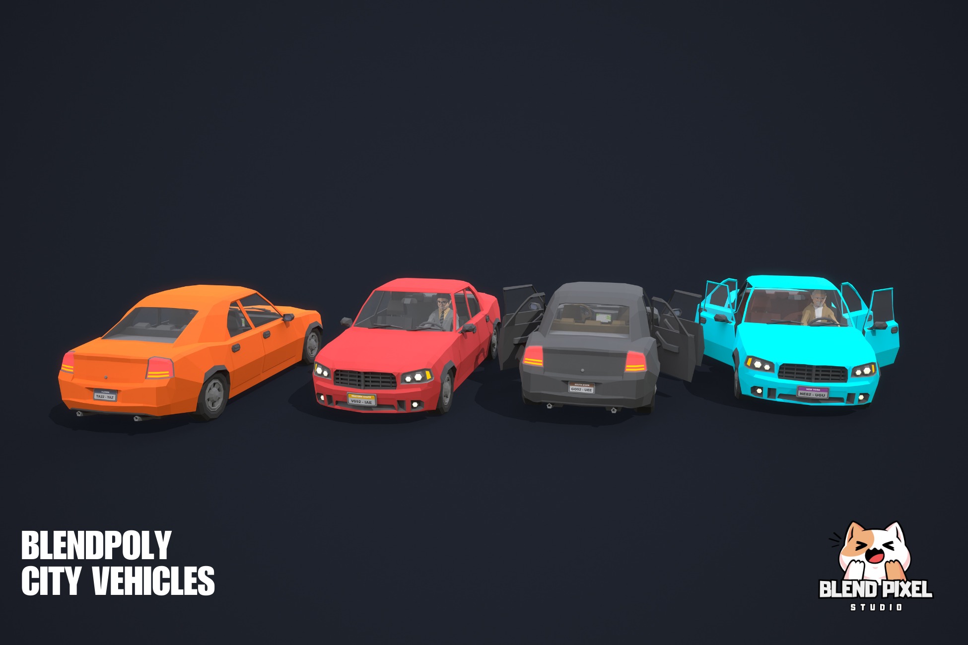 BlendPoly City Vehicles - Low Poly Assets Low-poly 3D model_7