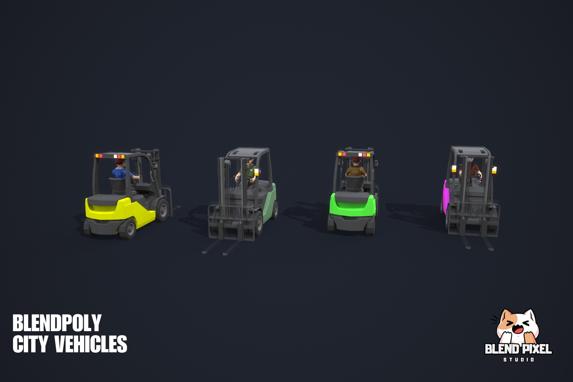 BlendPoly City Vehicles - Low Poly Assets Low-poly 3D model_79