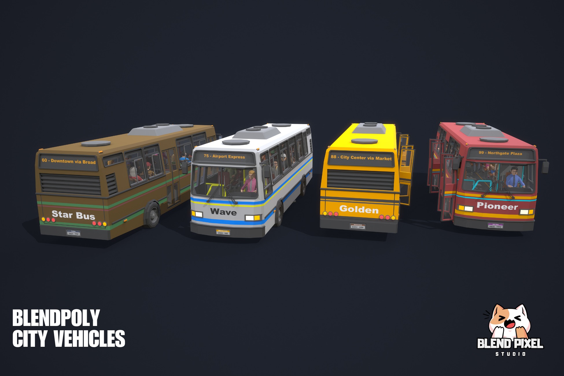 BlendPoly City Vehicles - Low Poly Assets Low-poly 3D model_47