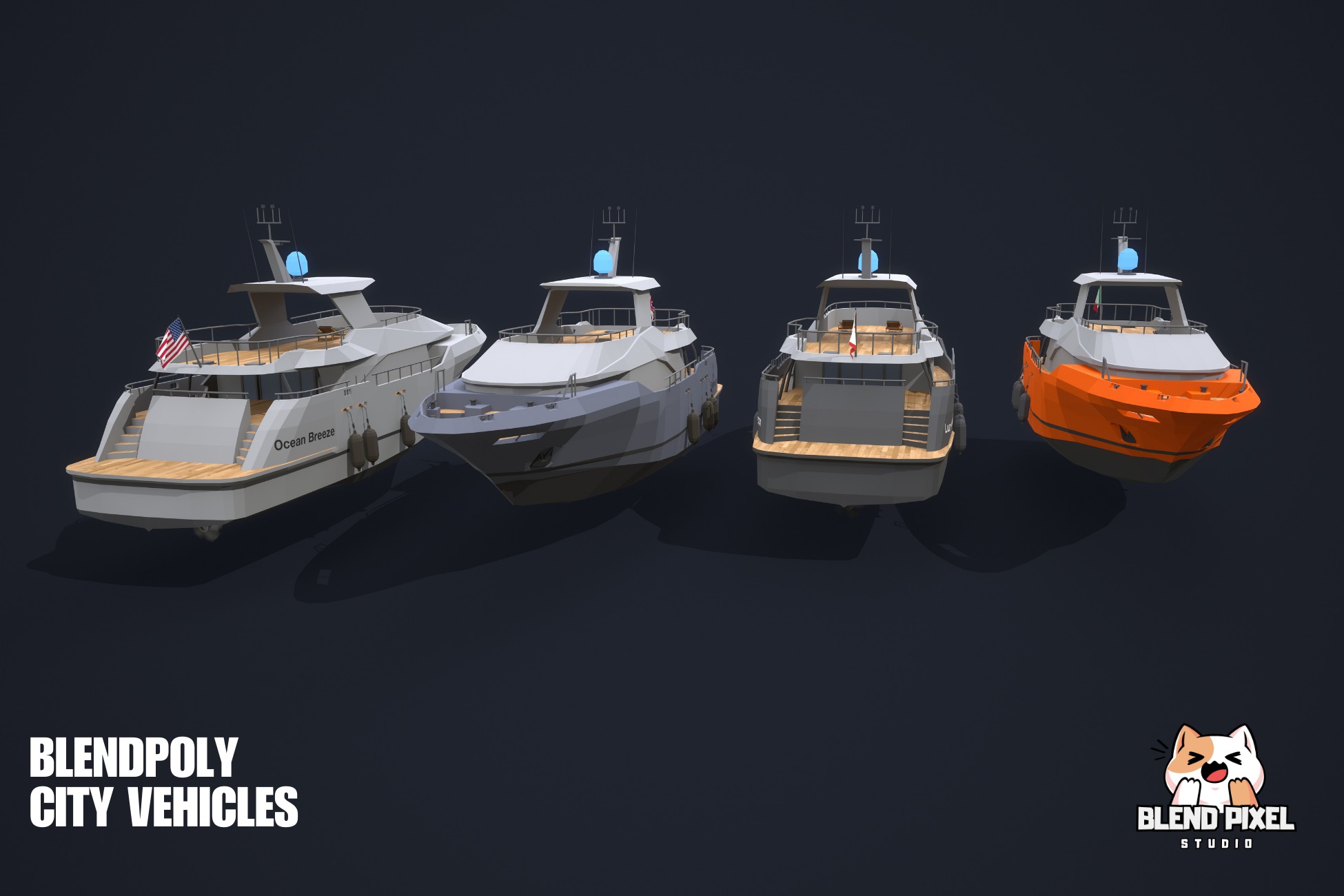 BlendPoly City Vehicles - Low Poly Assets Low-poly 3D model_125