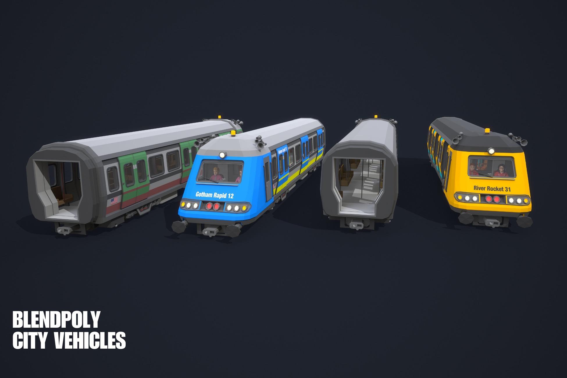 BlendPoly City Vehicles - Low Poly Assets Low-poly 3D model_30