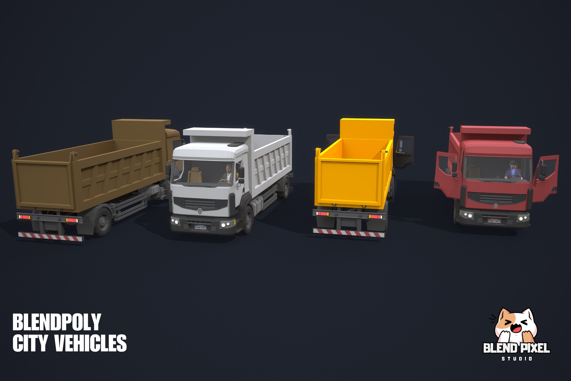 BlendPoly City Vehicles - Low Poly Assets Low-poly 3D model_101