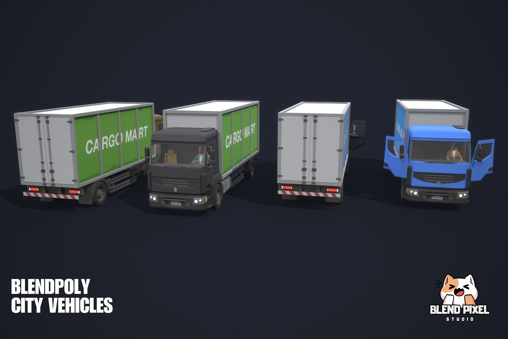 BlendPoly City Vehicles - Low Poly Assets Low-poly 3D model_85