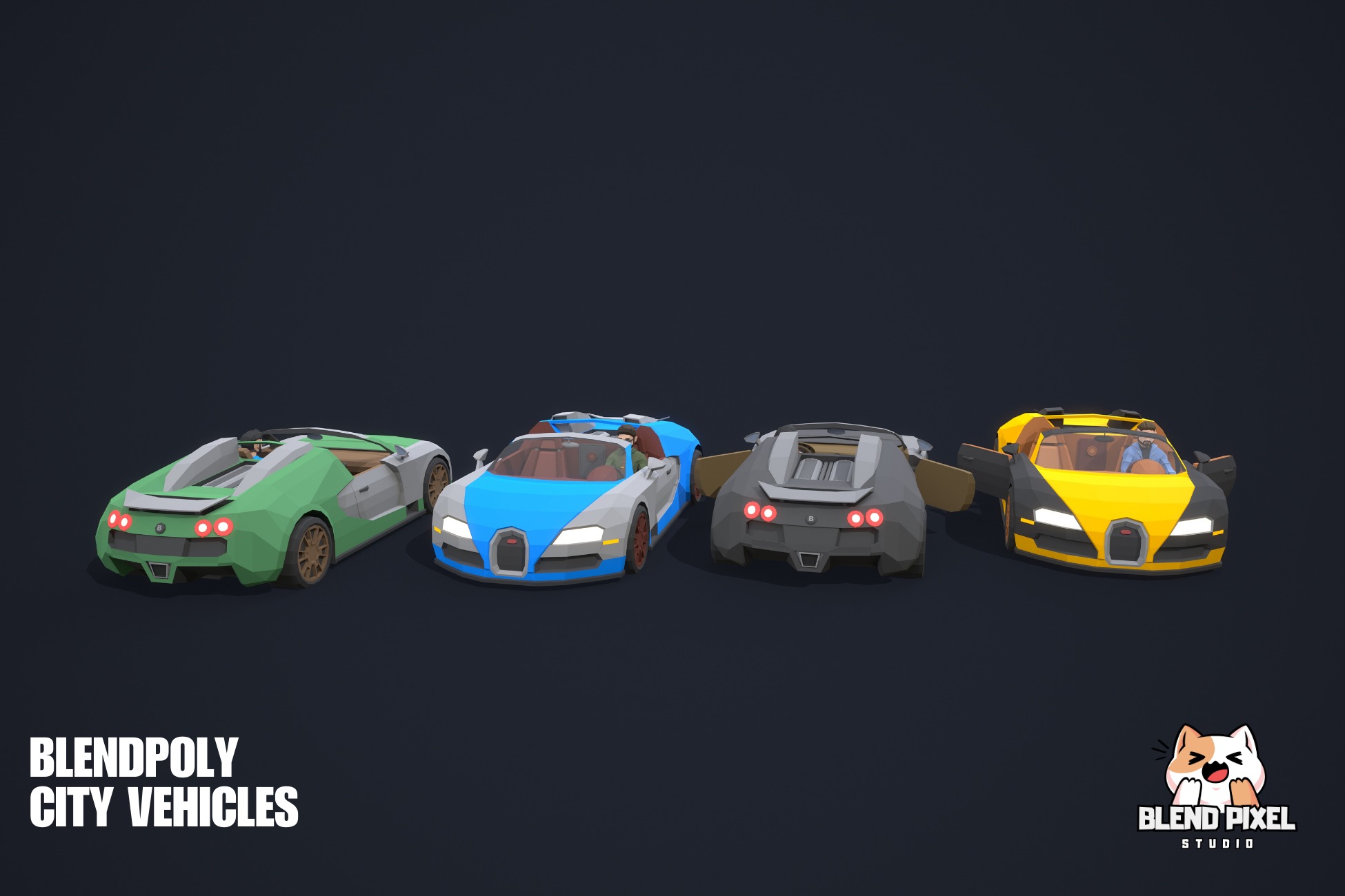 BlendPoly City Vehicles - Low Poly Assets Low-poly 3D model_61
