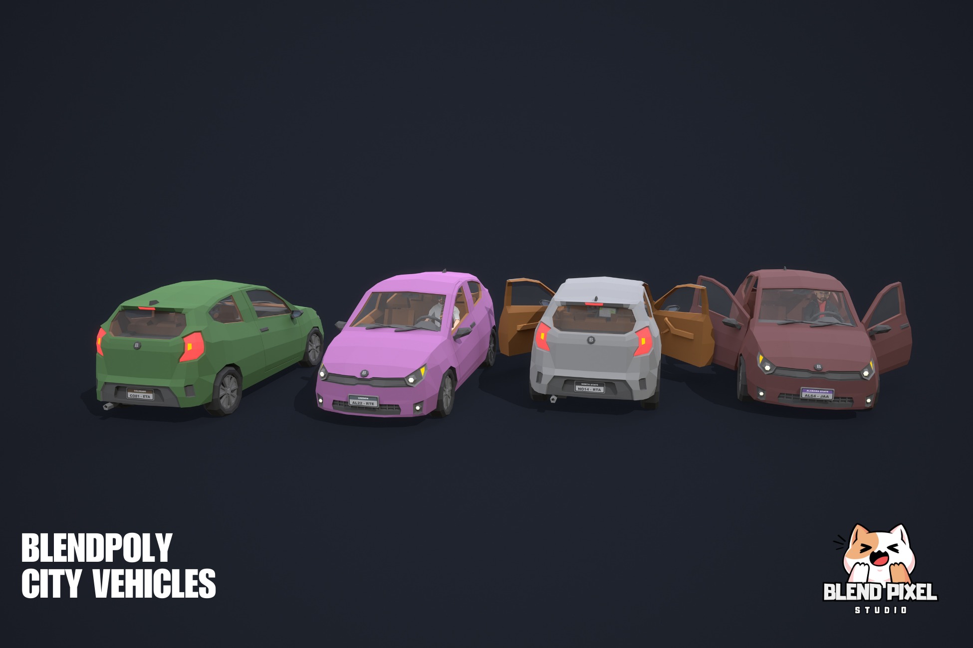 BlendPoly City Vehicles - Low Poly Assets Low-poly 3D model_67