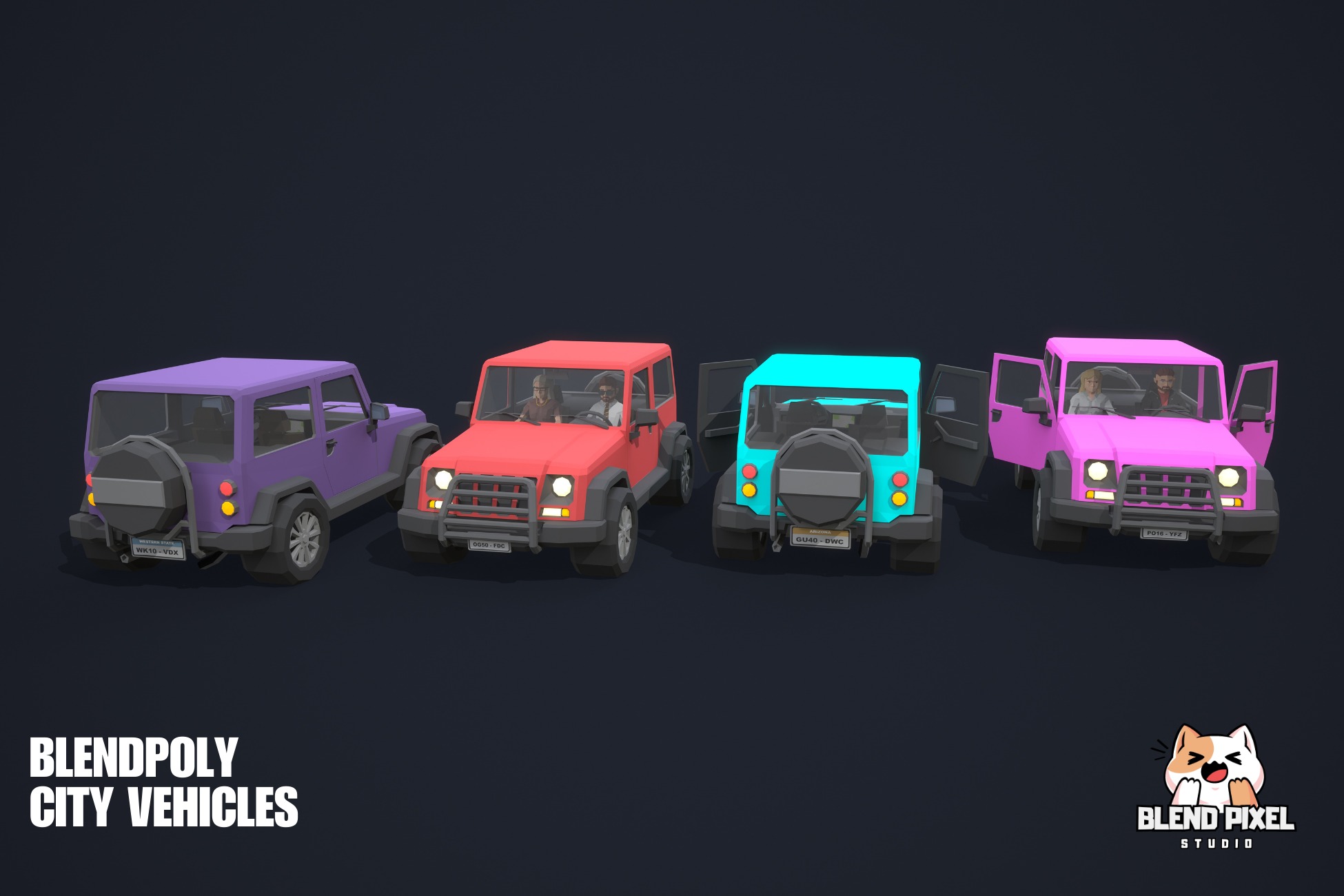 BlendPoly City Vehicles - Low Poly Assets Low-poly 3D model_57