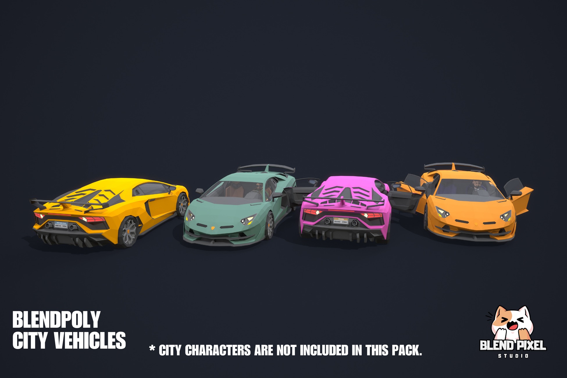BlendPoly City Vehicles - Low Poly Assets Low-poly 3D model_3