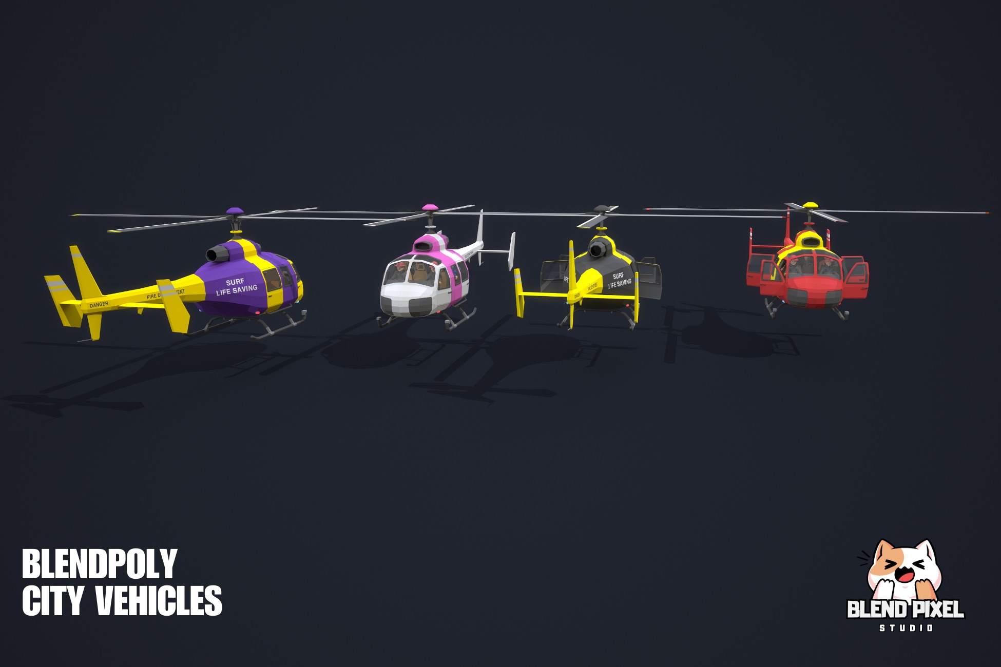 BlendPoly City Vehicles - Low Poly Assets Low-poly 3D model_121