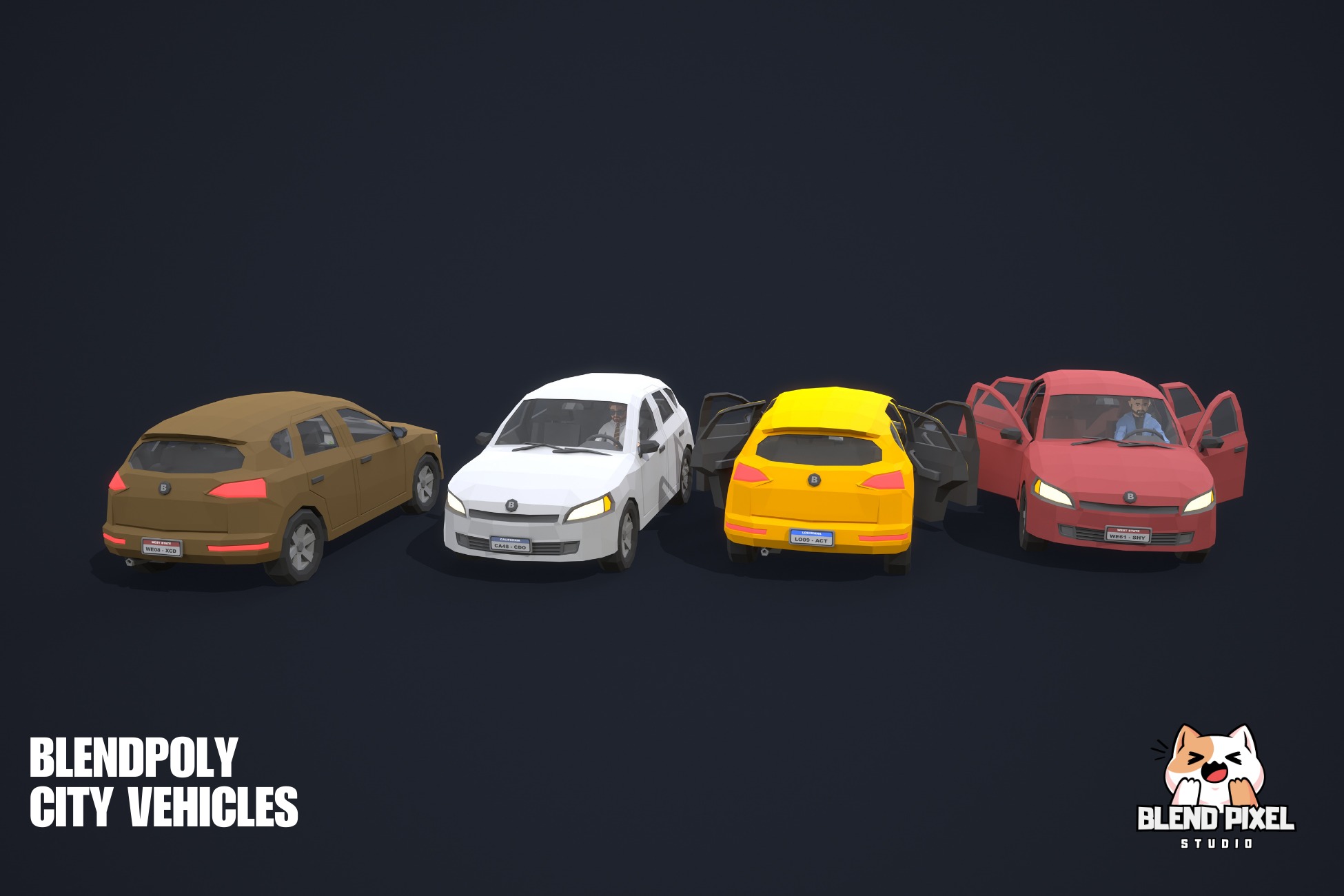 BlendPoly City Vehicles - Low Poly Assets Low-poly 3D model_55