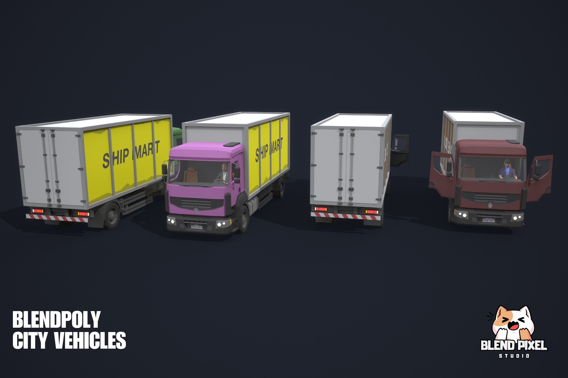 BlendPoly City Vehicles - Low Poly Assets Low-poly 3D model_84