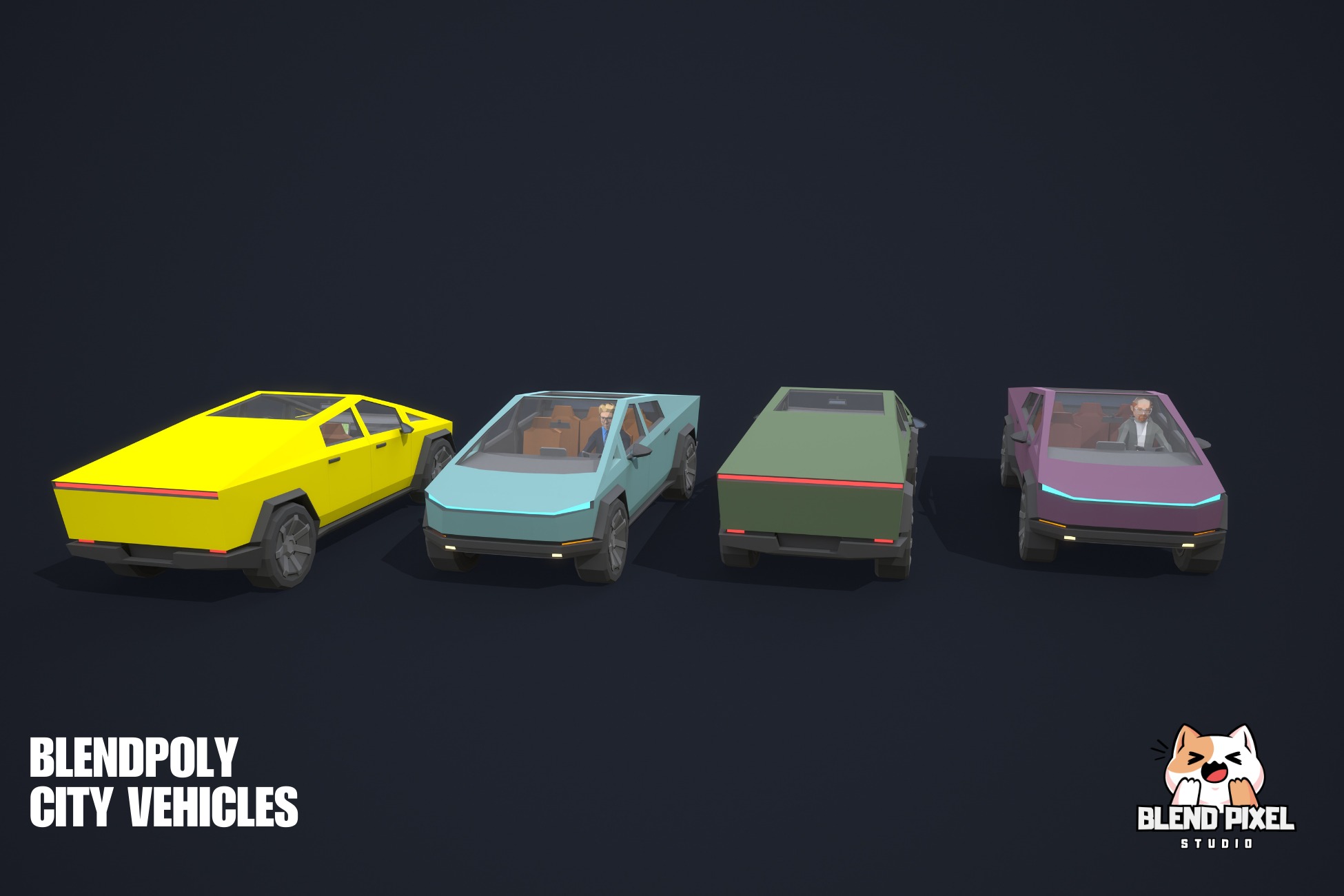 BlendPoly City Vehicles - Low Poly Assets Low-poly 3D model_11