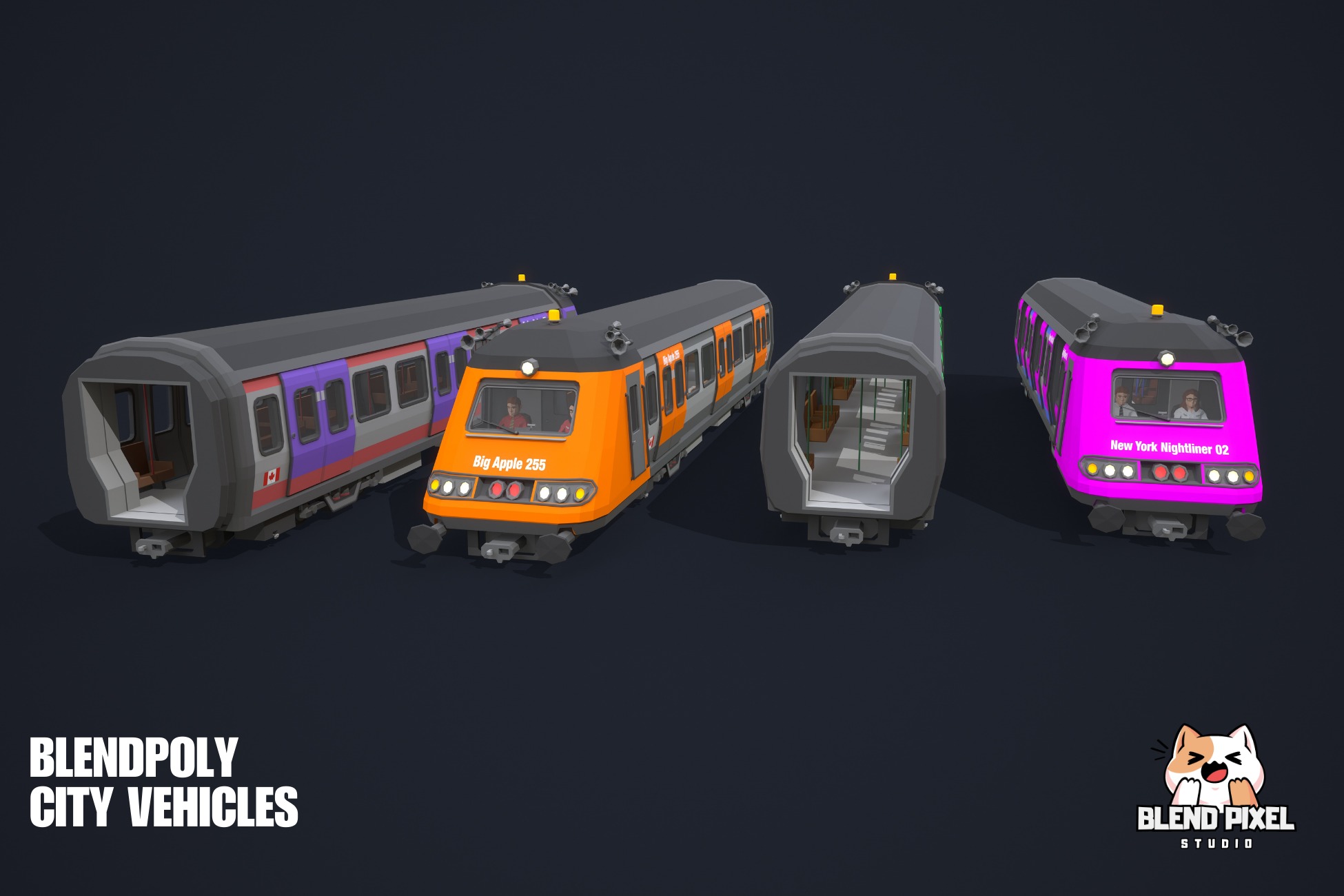BlendPoly City Vehicles - Low Poly Assets Low-poly 3D model_31
