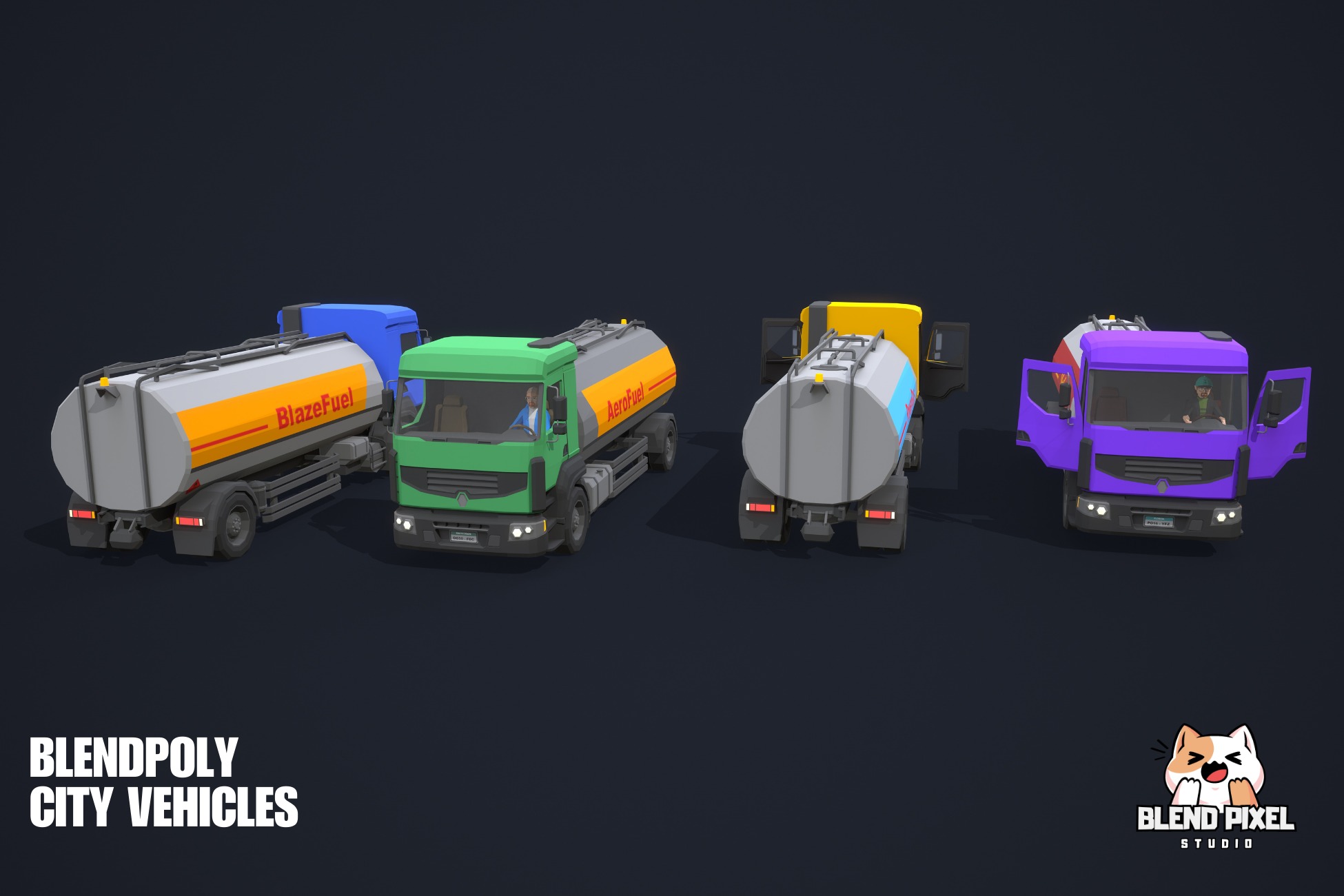 BlendPoly City Vehicles - Low Poly Assets Low-poly 3D model_104