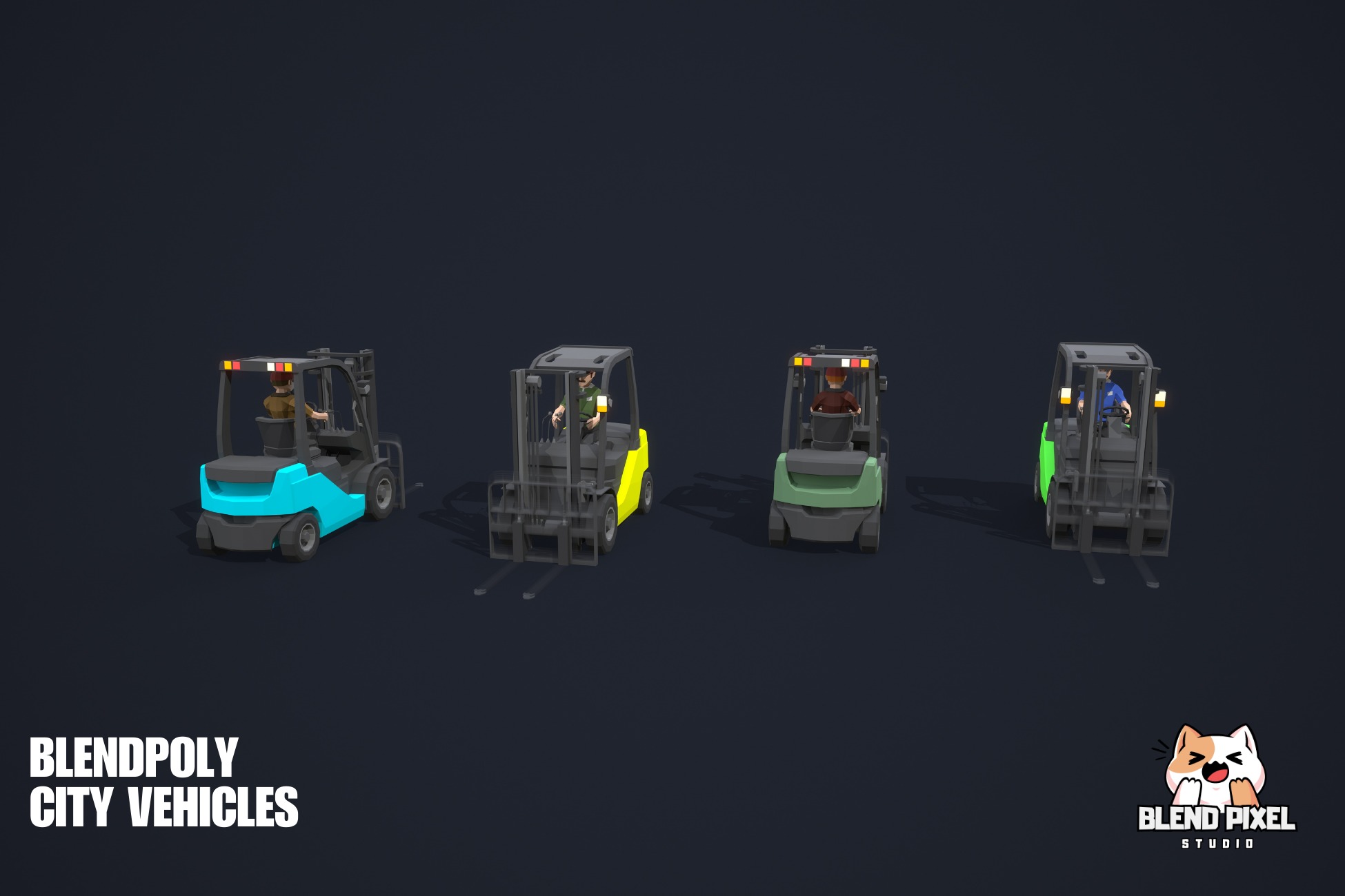 BlendPoly City Vehicles - Low Poly Assets Low-poly 3D model_78