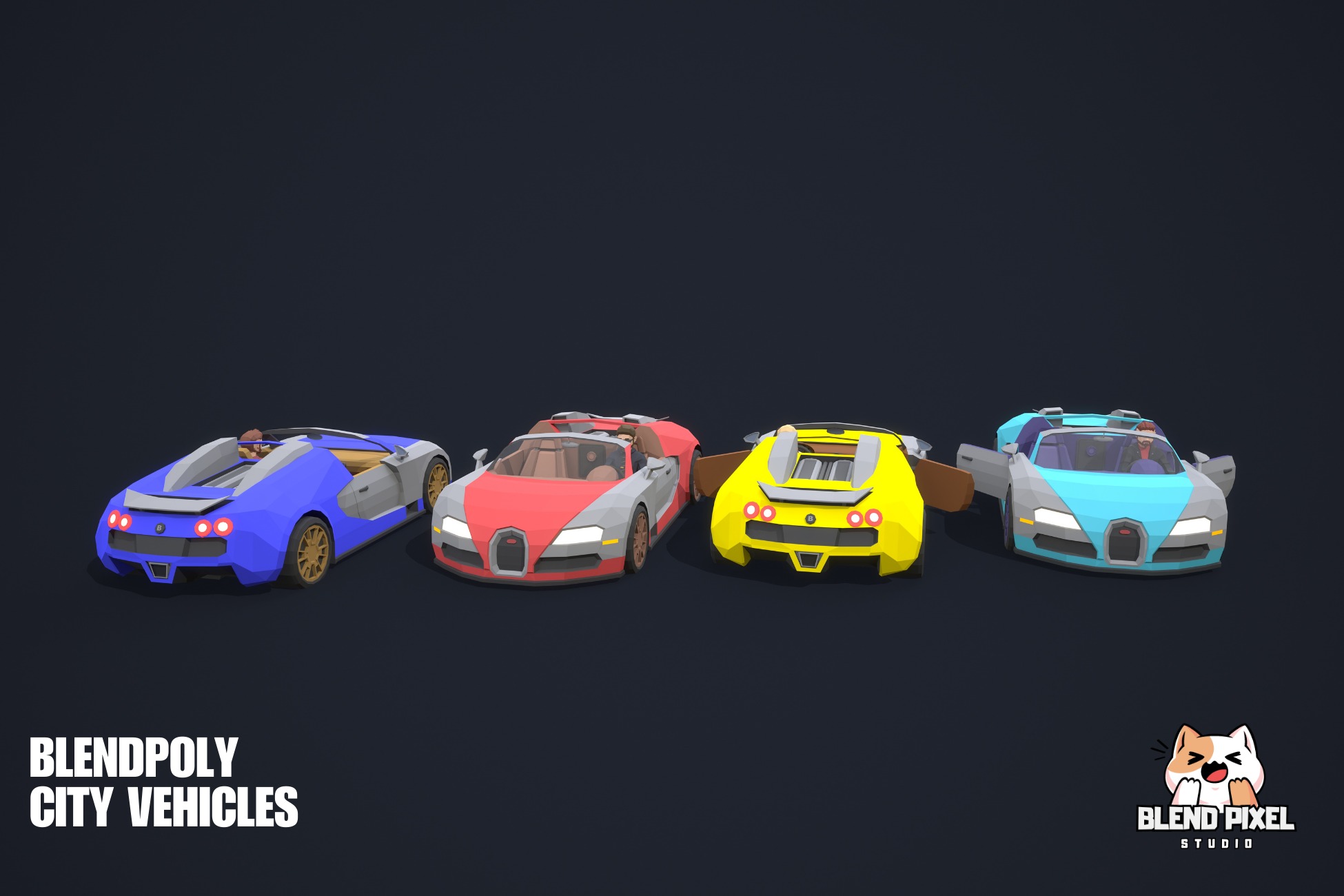 BlendPoly City Vehicles - Low Poly Assets Low-poly 3D model_60