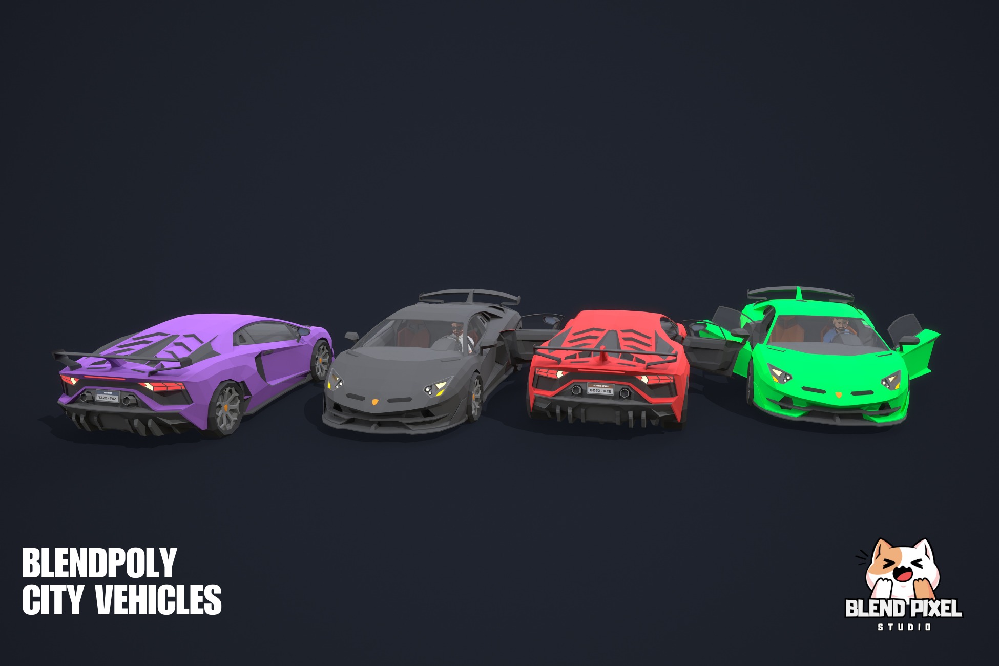 BlendPoly City Vehicles - Low Poly Assets Low-poly 3D model_4
