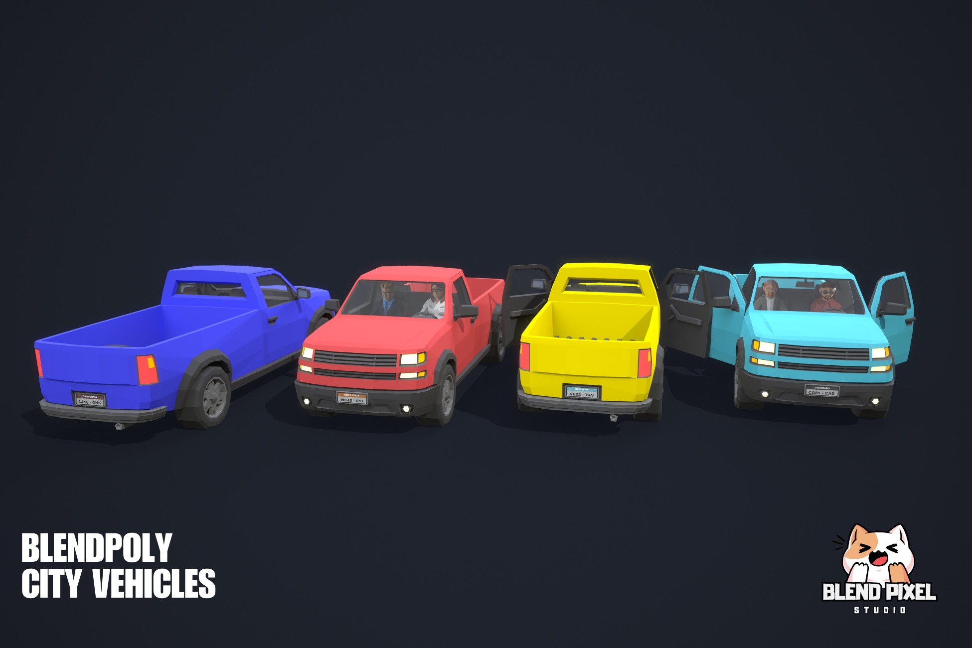 BlendPoly City Vehicles - Low Poly Assets Low-poly 3D model_53