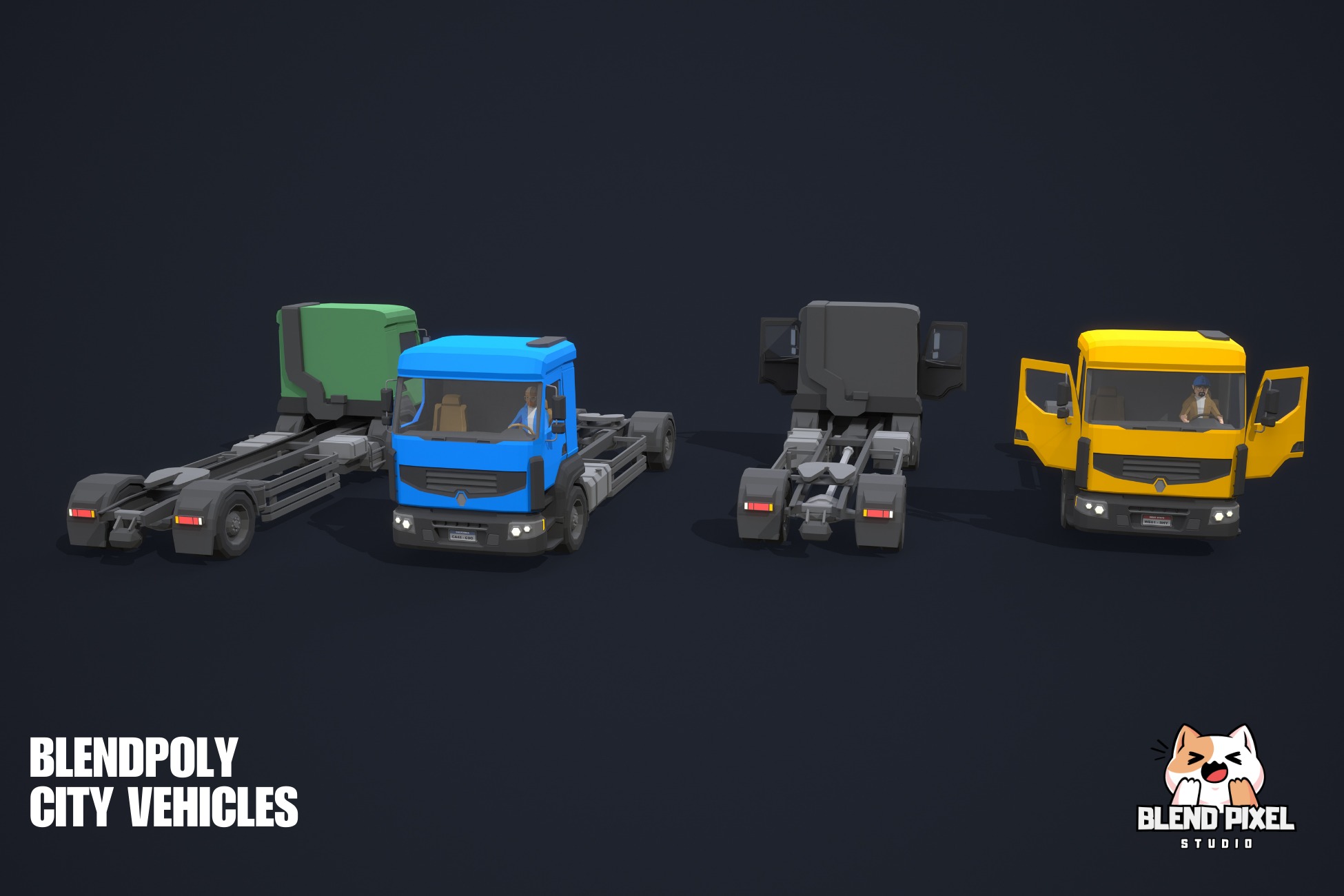 BlendPoly City Vehicles - Low Poly Assets Low-poly 3D model_80