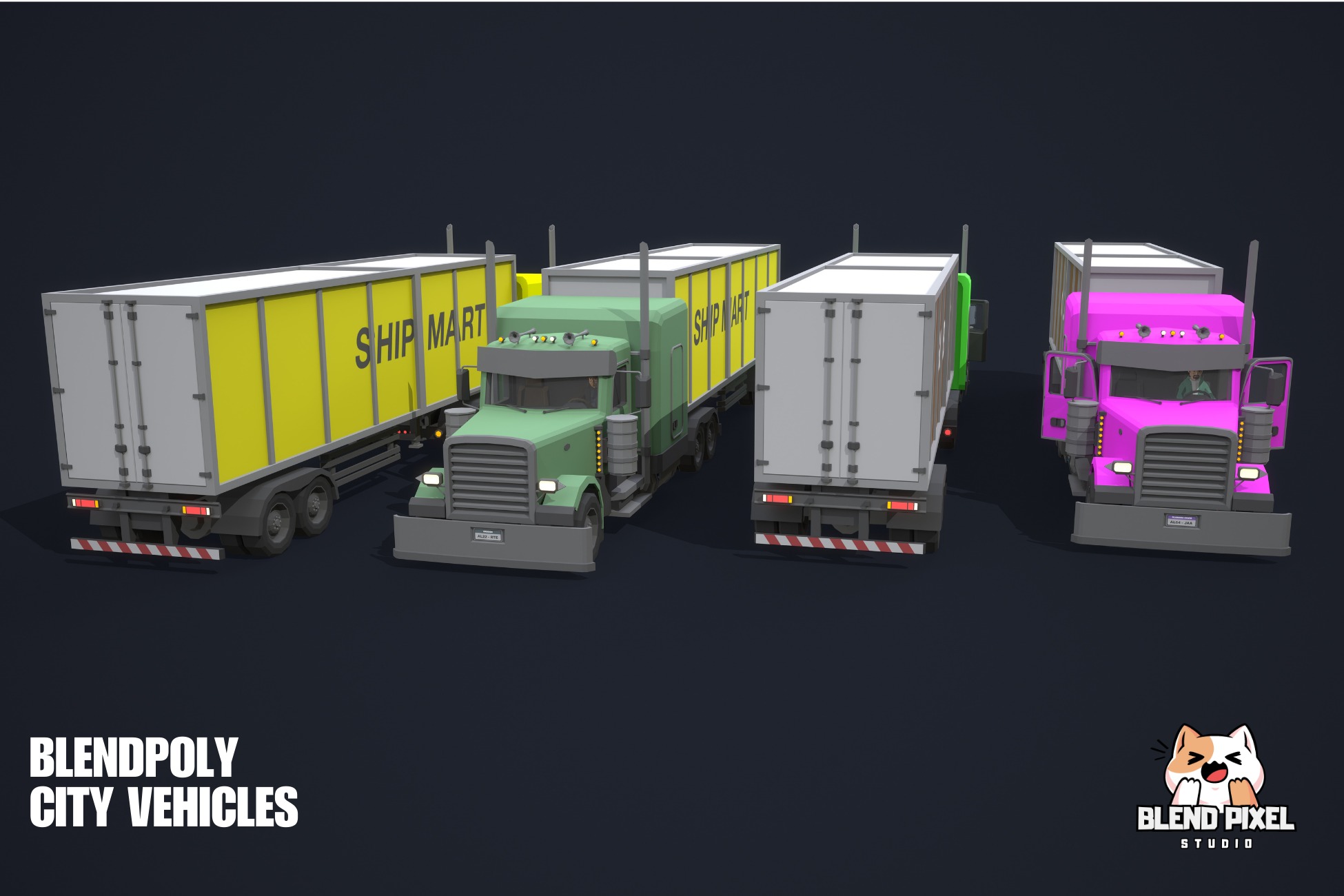 BlendPoly City Vehicles - Low Poly Assets Low-poly 3D model_88
