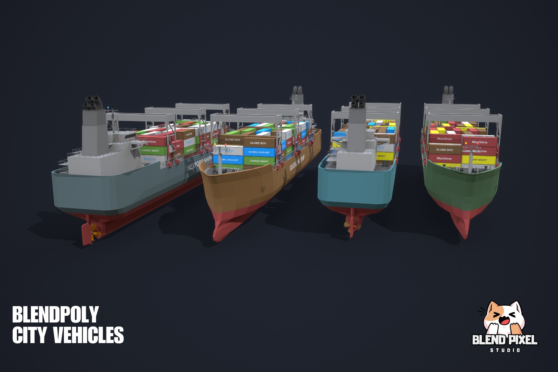BlendPoly City Vehicles - Low Poly Assets Low-poly 3D model_130