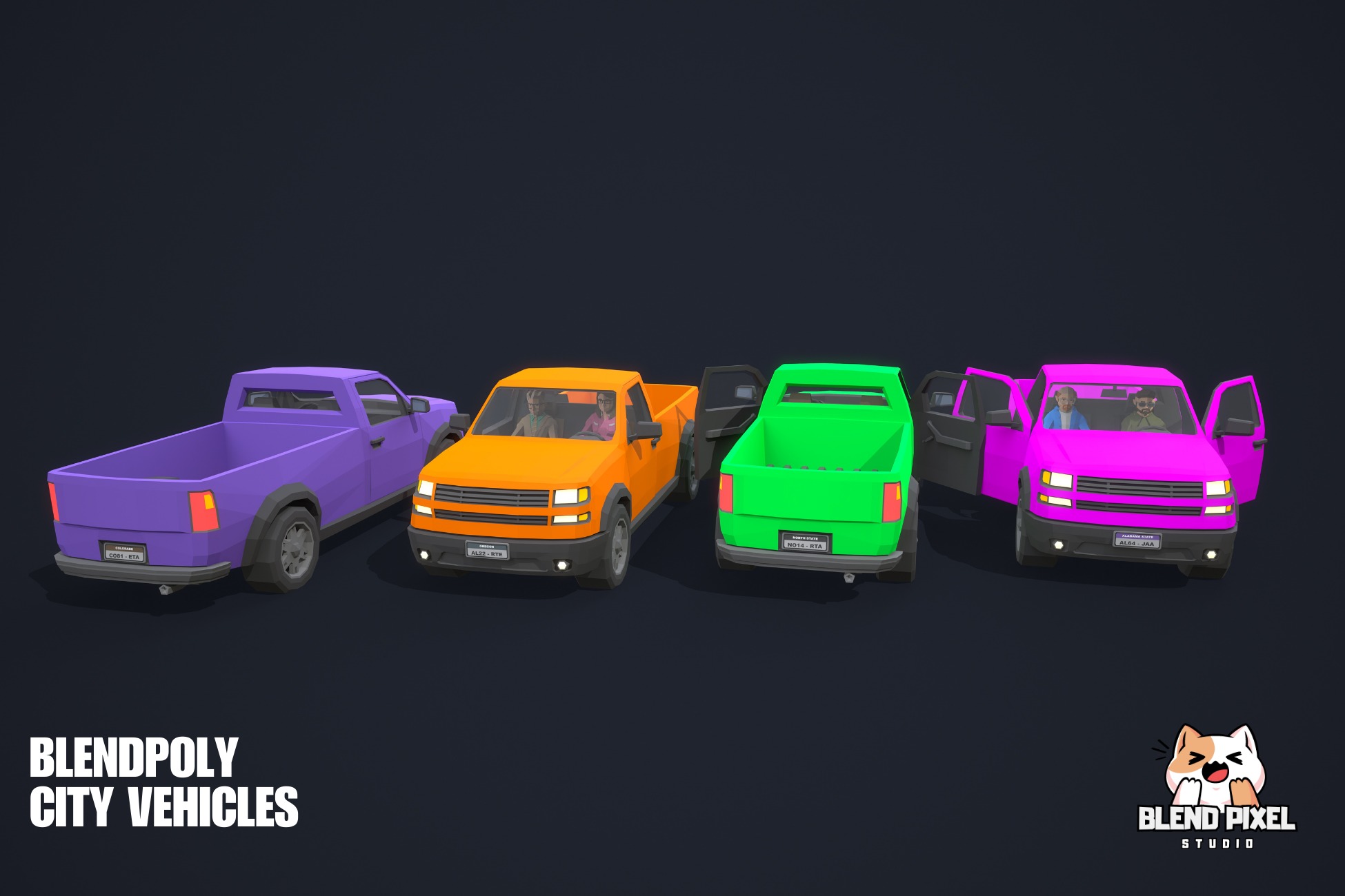 BlendPoly City Vehicles - Low Poly Assets Low-poly 3D model_51