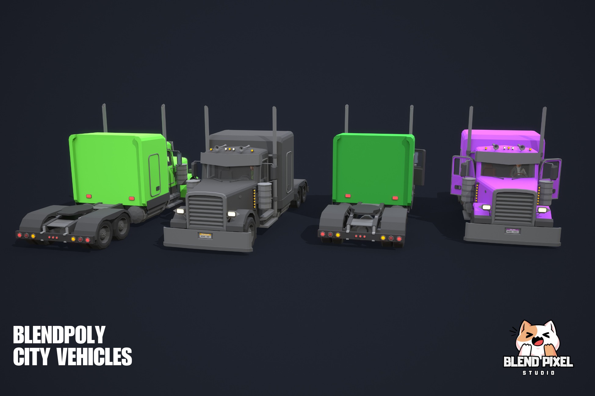 BlendPoly City Vehicles - Low Poly Assets Low-poly 3D model_82