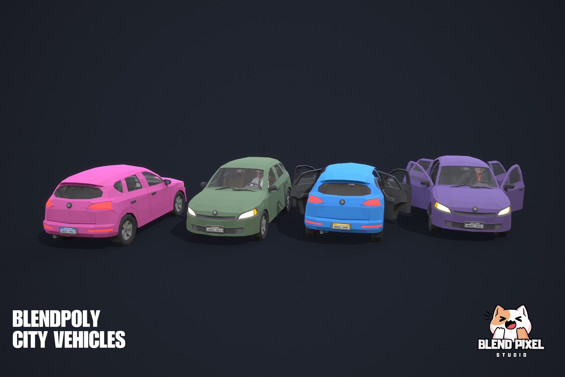 BlendPoly City Vehicles - Low Poly Assets Low-poly 3D model_56
