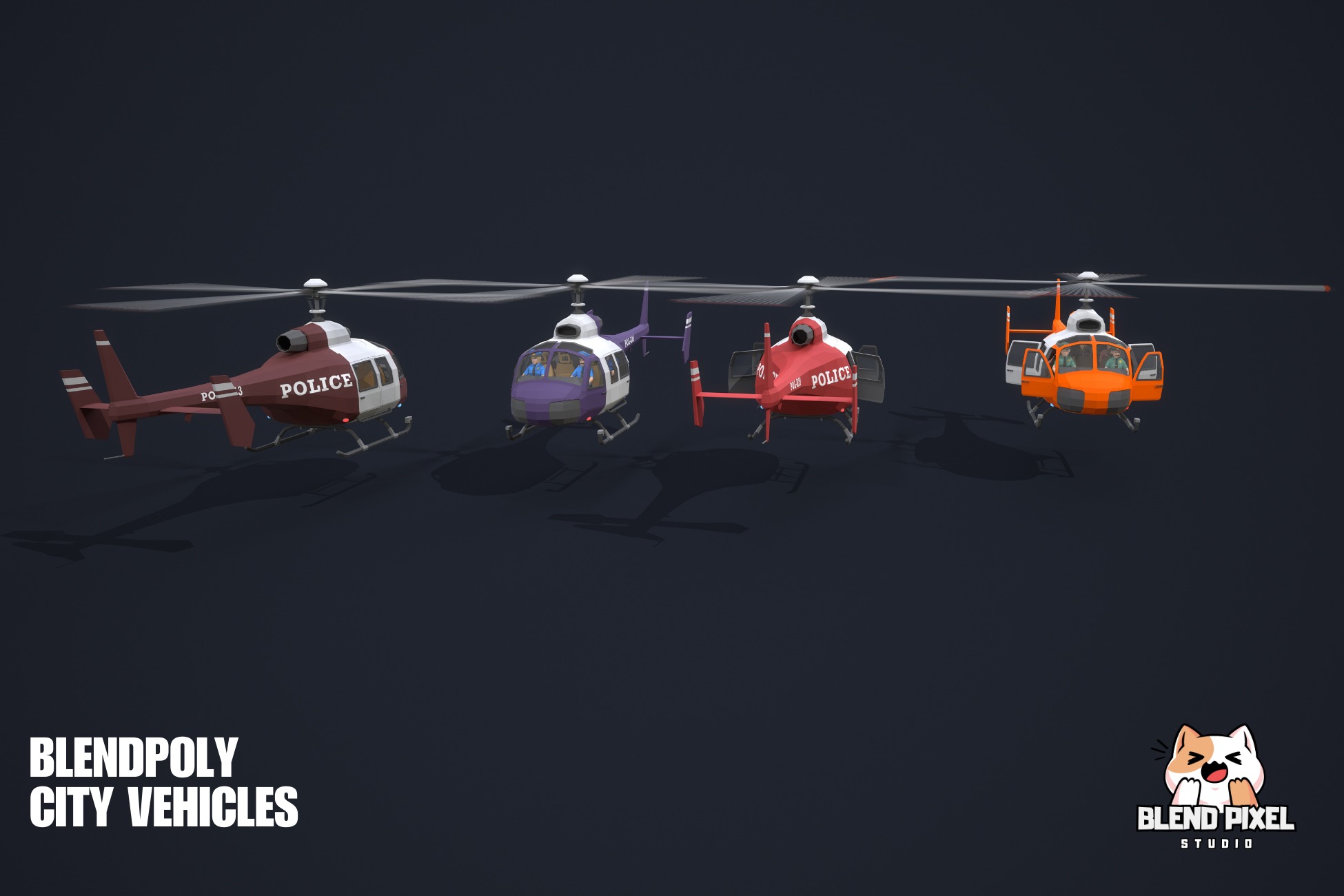 BlendPoly City Vehicles - Low Poly Assets Low-poly 3D model_95