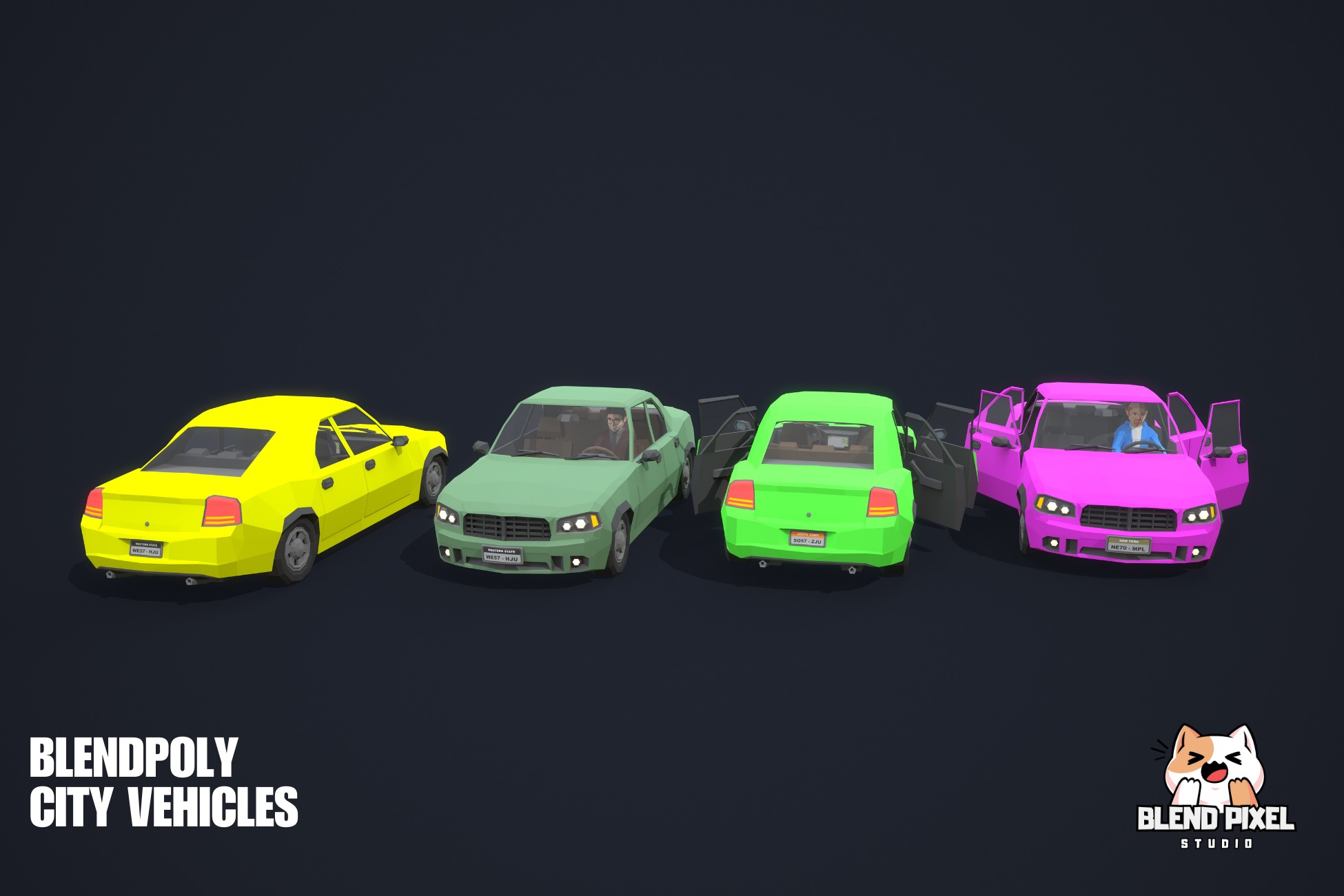 BlendPoly City Vehicles - Low Poly Assets Low-poly 3D model_8