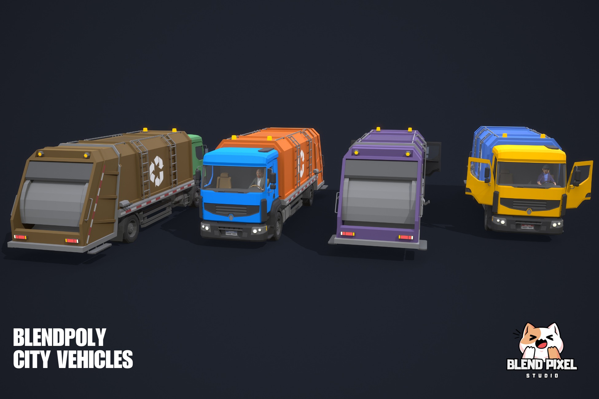 BlendPoly City Vehicles - Low Poly Assets Low-poly 3D model_107