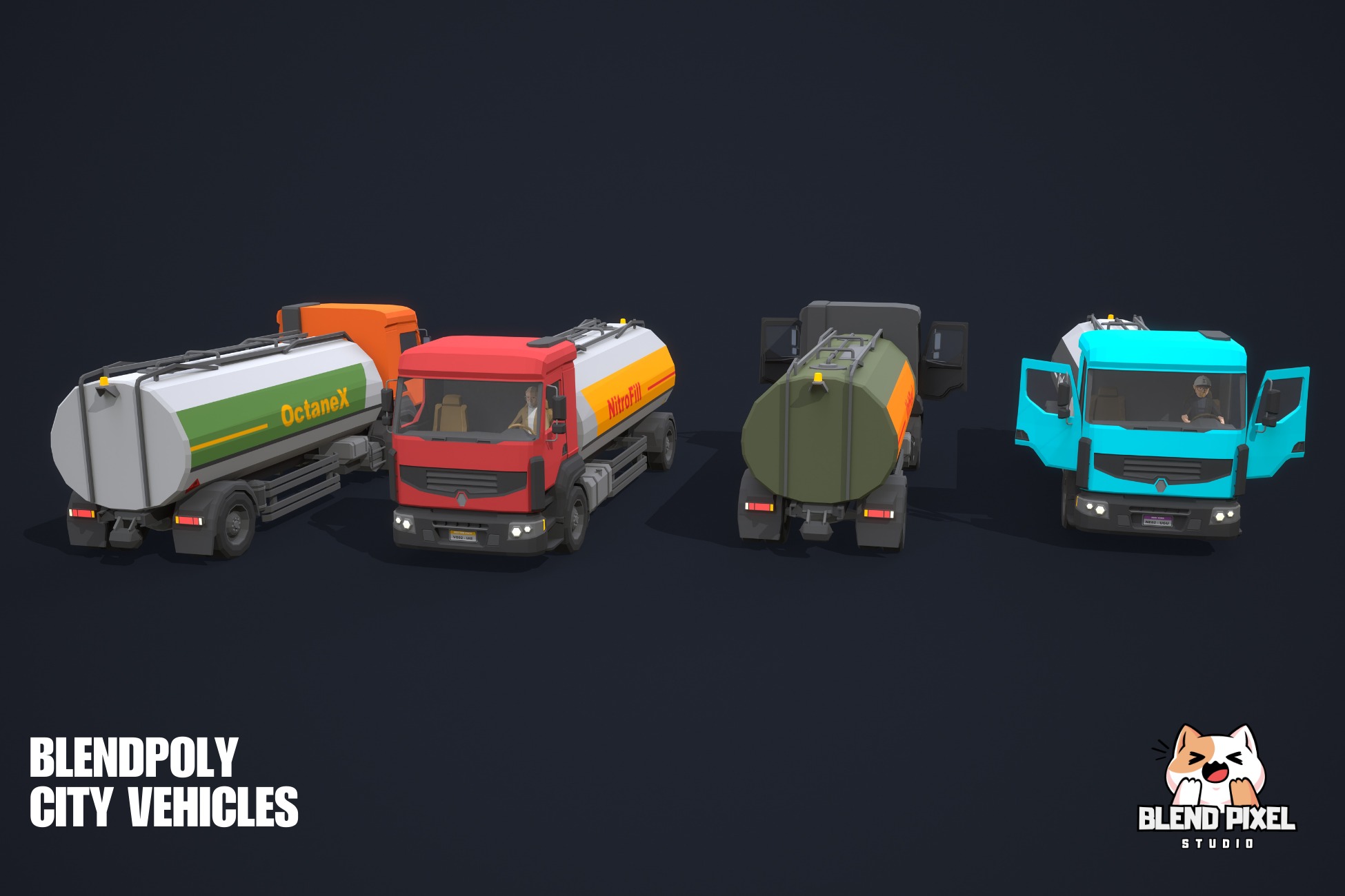BlendPoly City Vehicles - Low Poly Assets Low-poly 3D model_103