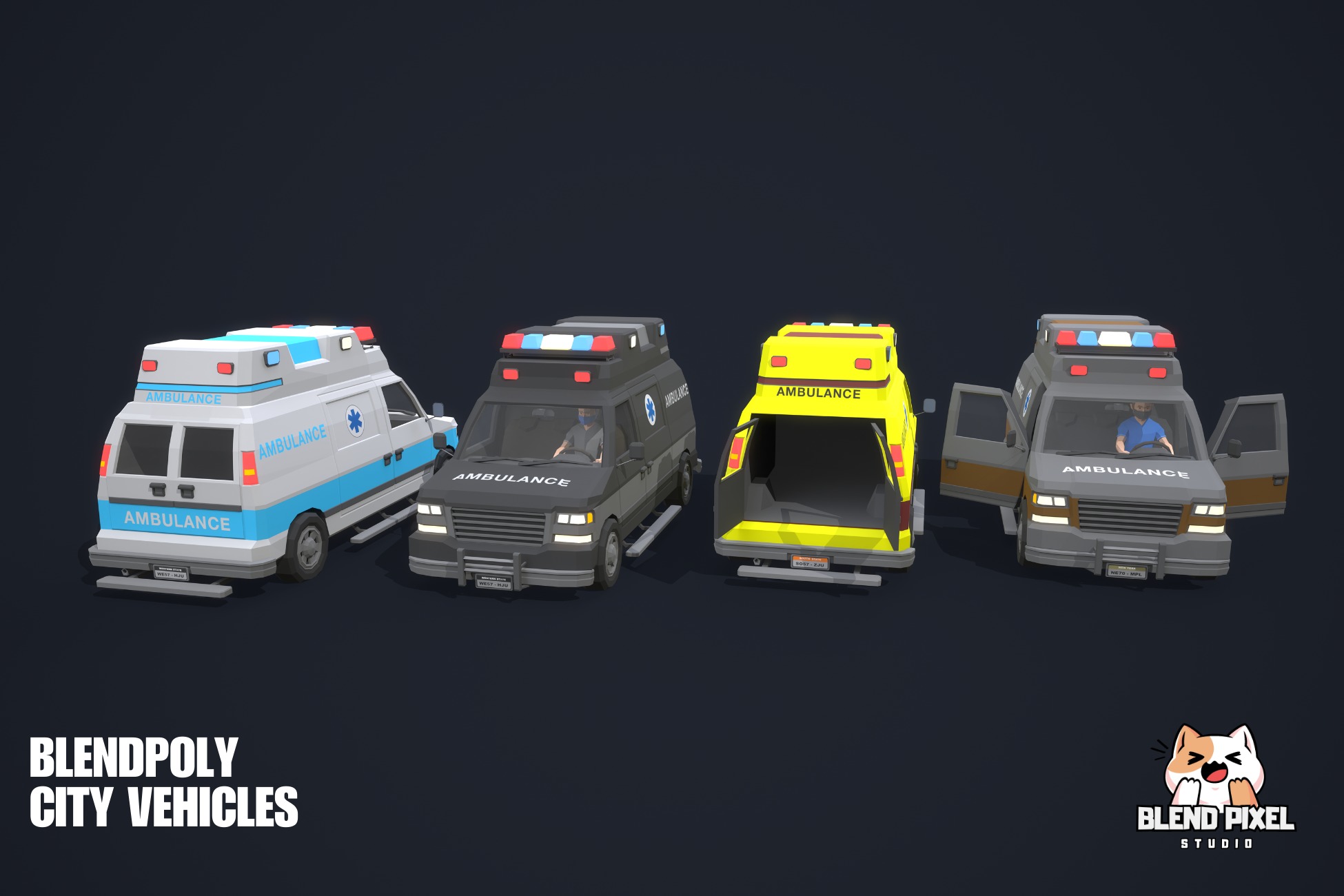 BlendPoly City Vehicles - Low Poly Assets Low-poly 3D model_14