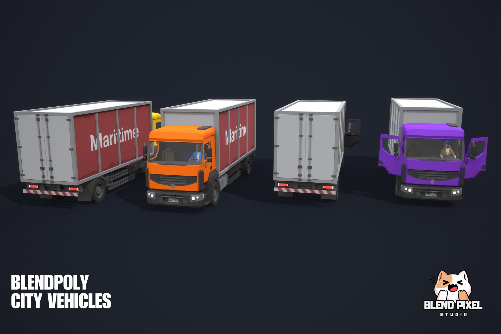 BlendPoly City Vehicles - Low Poly Assets Low-poly 3D model_86