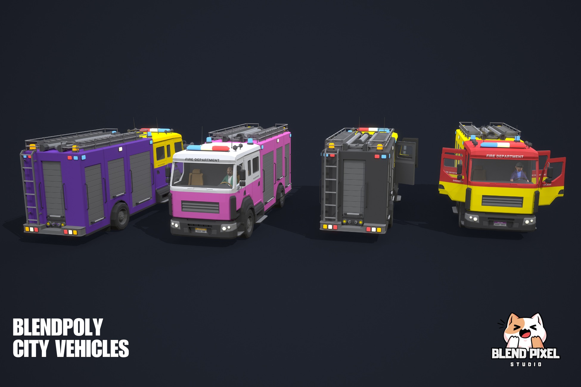 BlendPoly City Vehicles - Low Poly Assets Low-poly 3D model_74