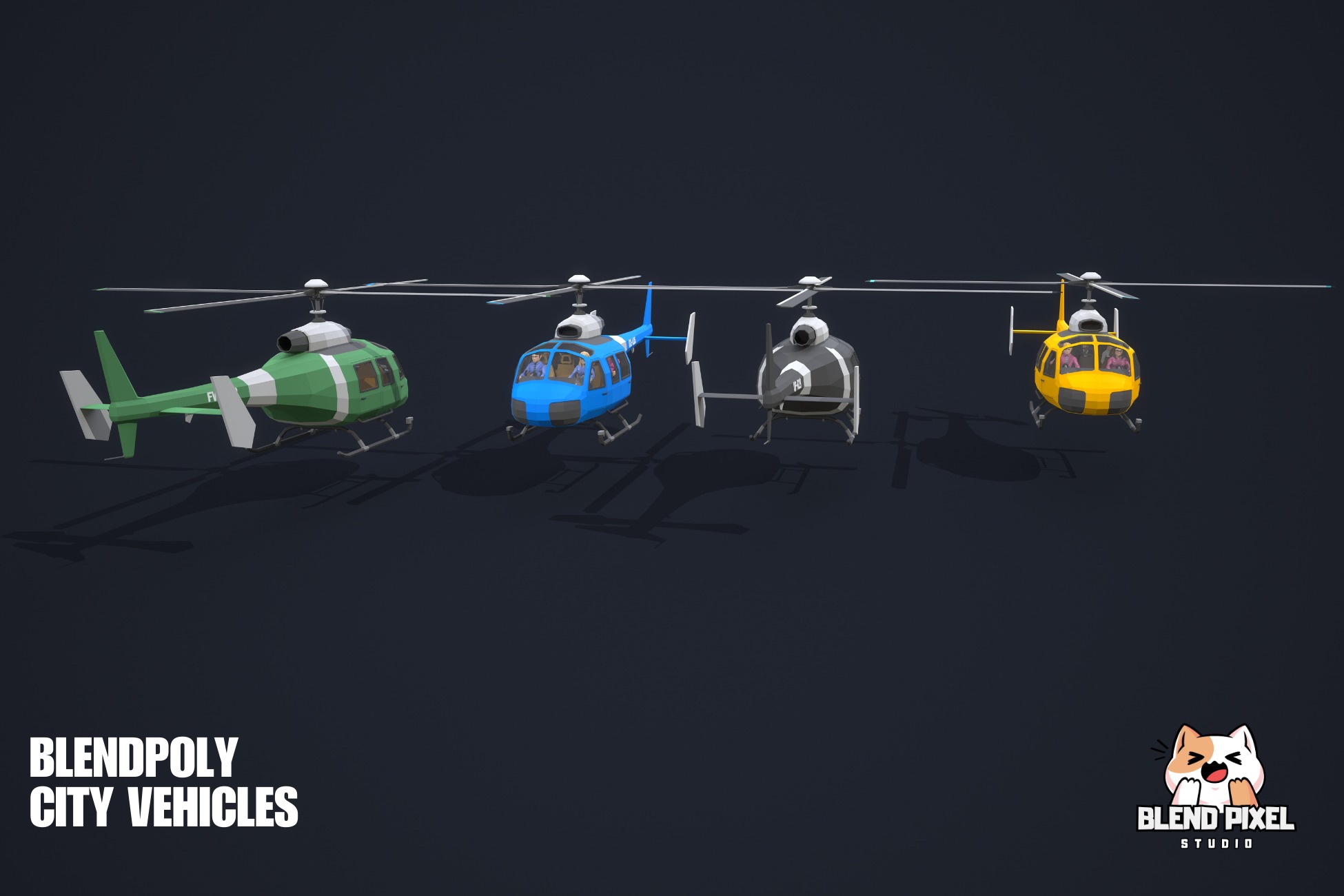 BlendPoly City Vehicles - Low Poly Assets Low-poly 3D model_21