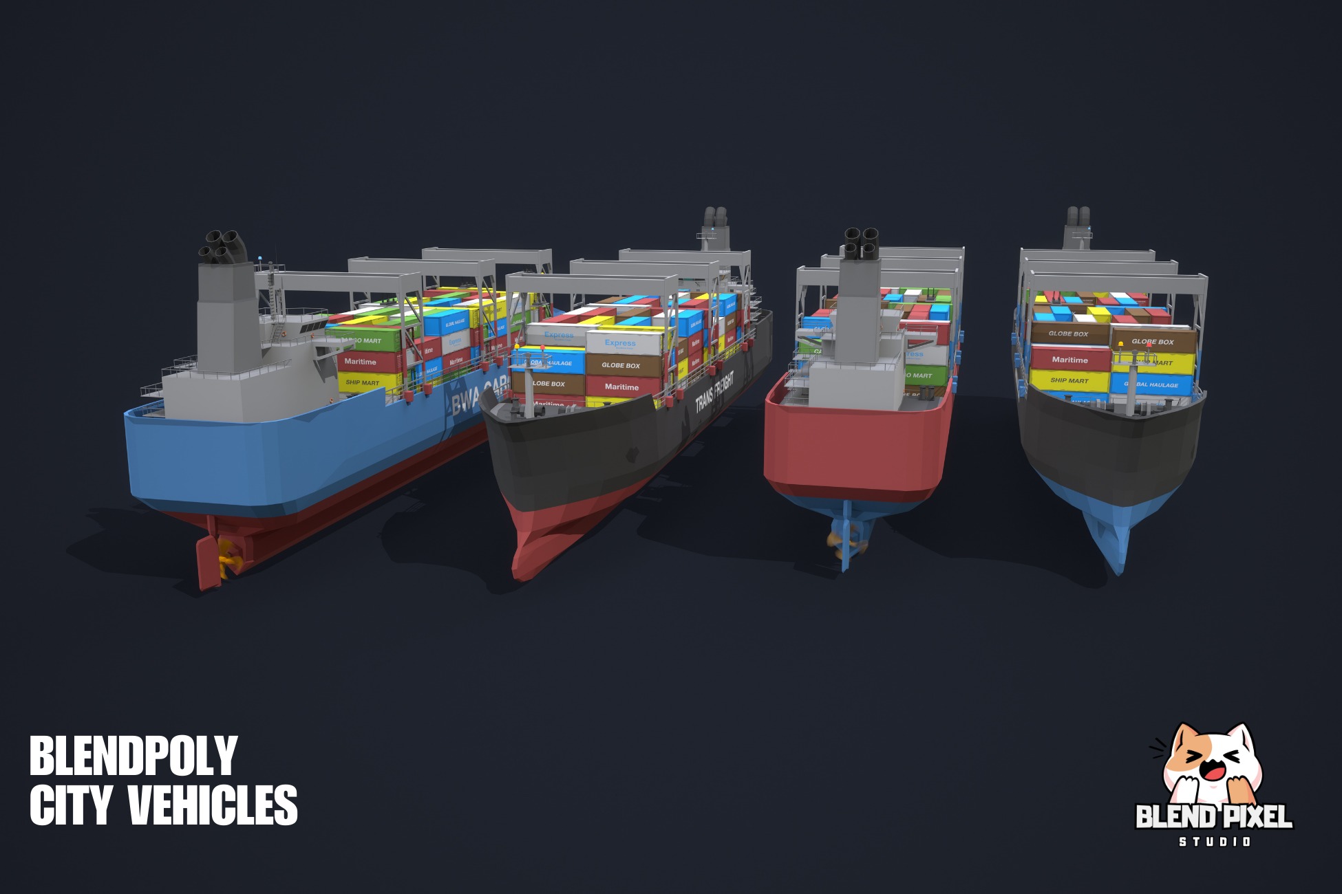 BlendPoly City Vehicles - Low Poly Assets Low-poly 3D model_128