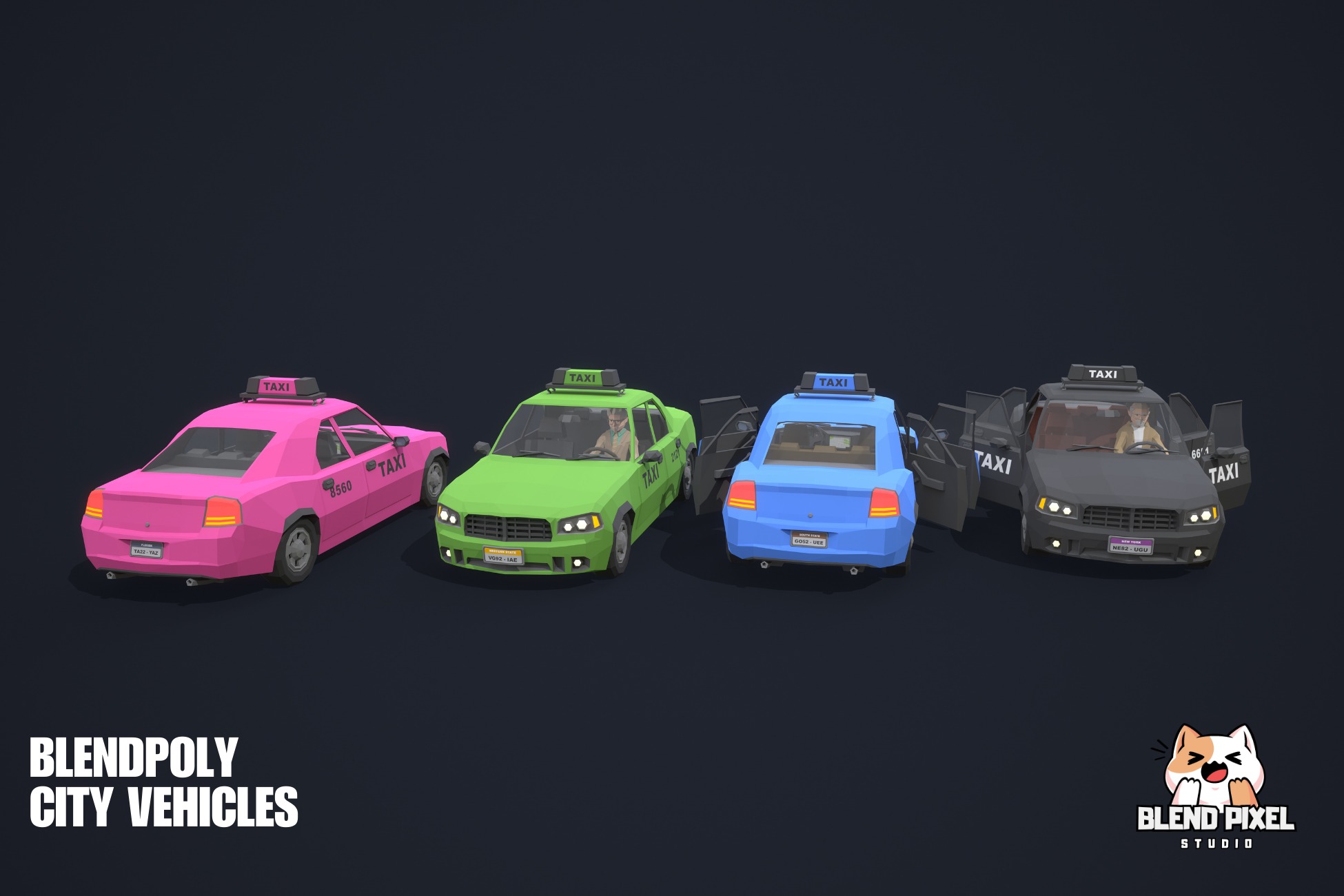 BlendPoly City Vehicles - Low Poly Assets Low-poly 3D model_64