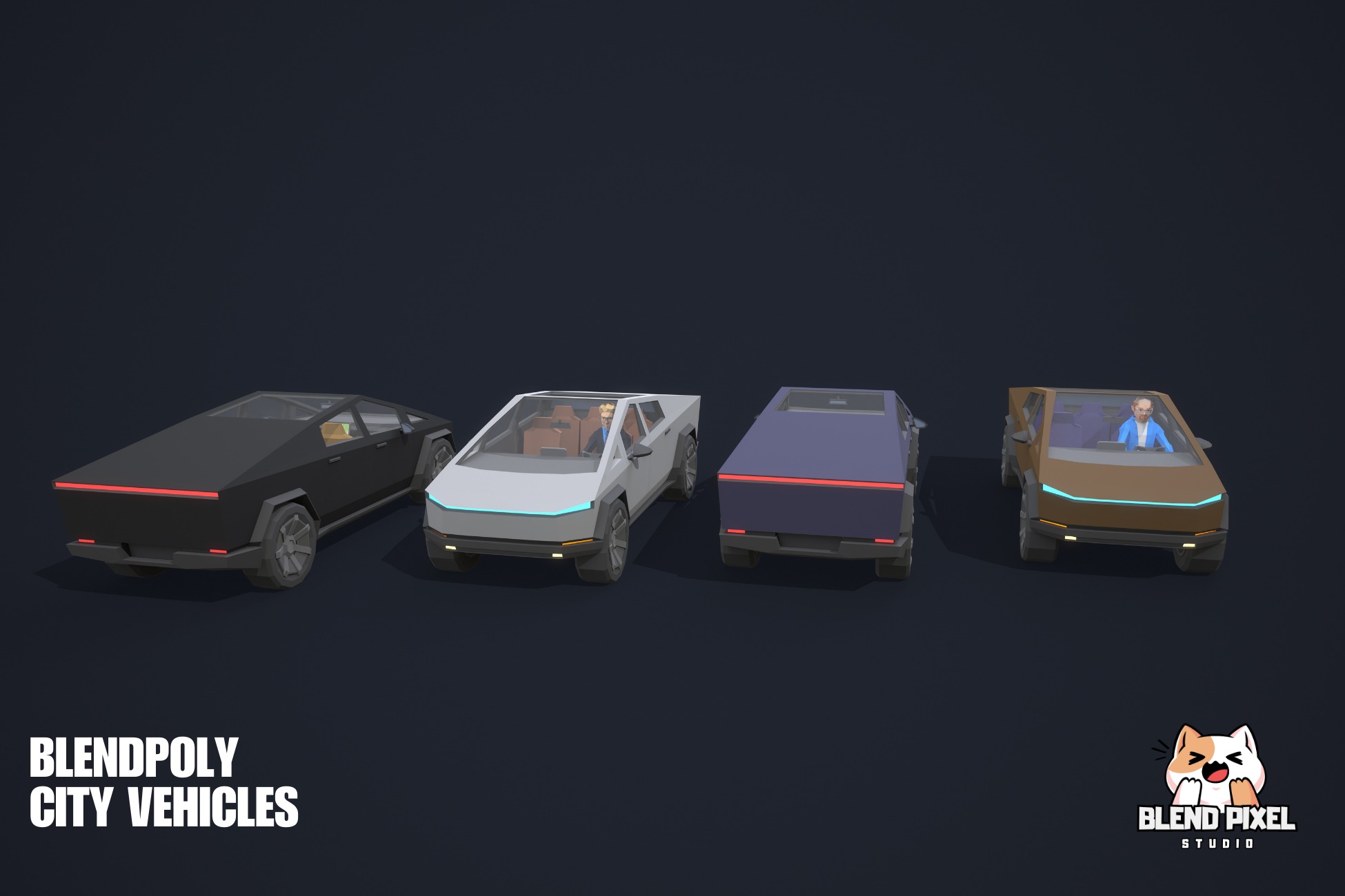 BlendPoly City Vehicles - Low Poly Assets Low-poly 3D model_9