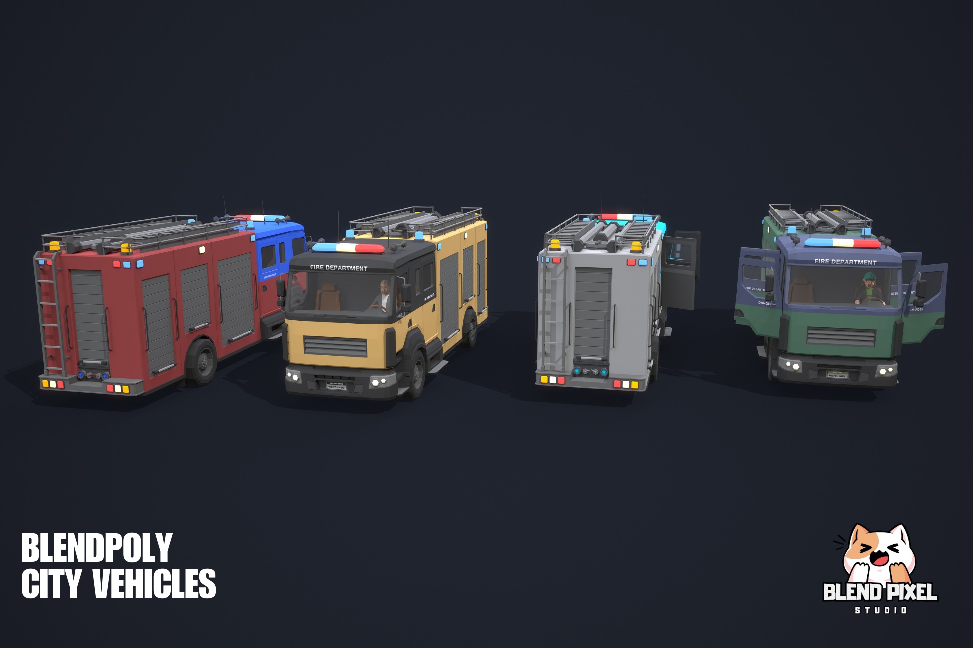 BlendPoly City Vehicles - Low Poly Assets Low-poly 3D model_75
